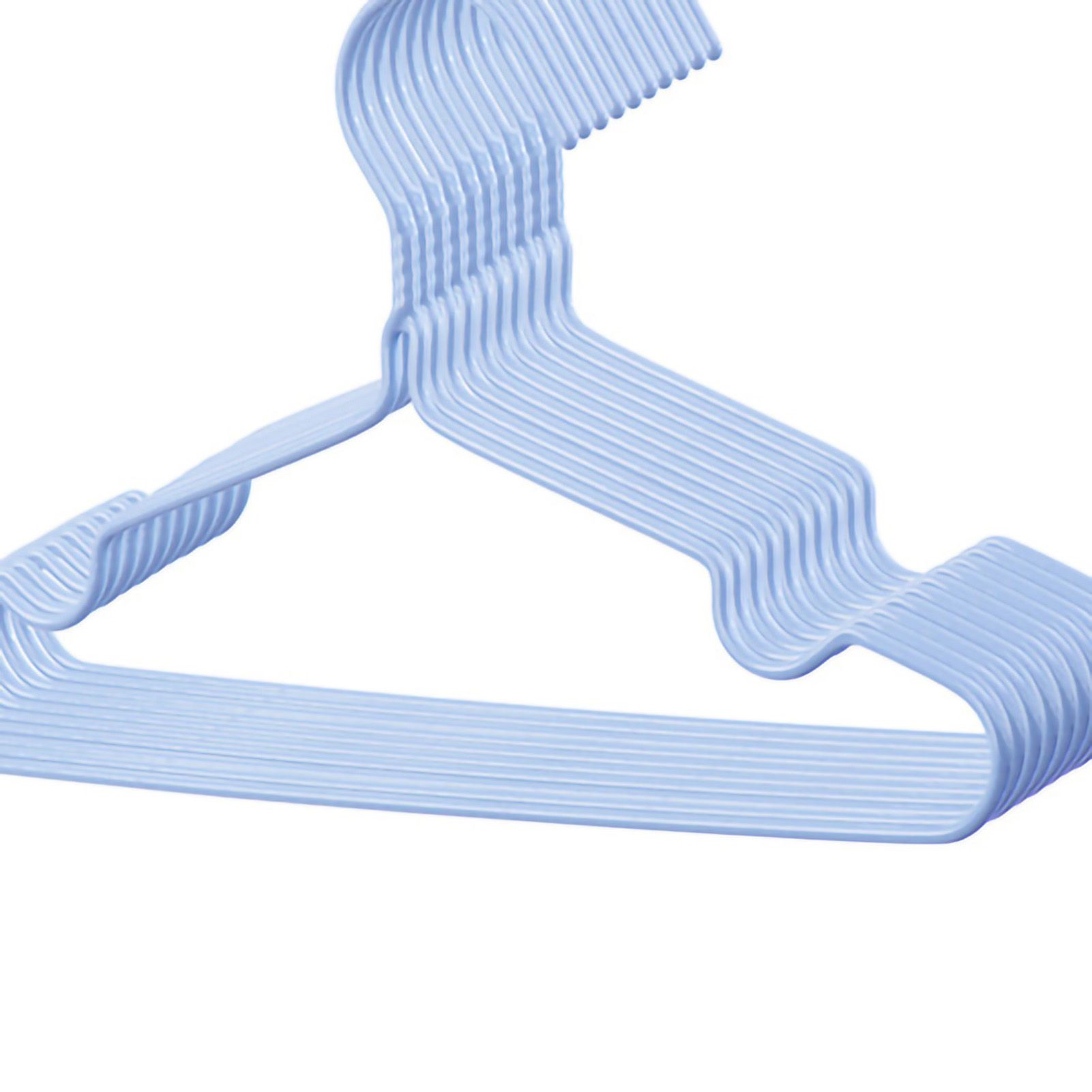 10Pcs Seamless Clothes Hanger Wet Dry Use Anti Deformation Anti Slip Colored Clothes Hangers for Home Dorm Nordic Blue 30cm — image 4
