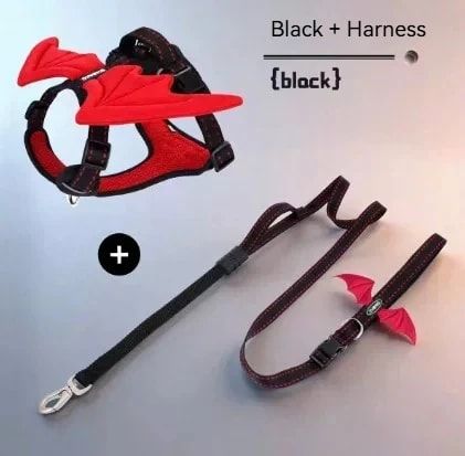 3D Angel and Devil Wing Harness and Leash Set for Cats and Dogs, Escape-Proof No-Pull Walking Vest with Breathable Mesh, Creative Wings for Daily Adventure