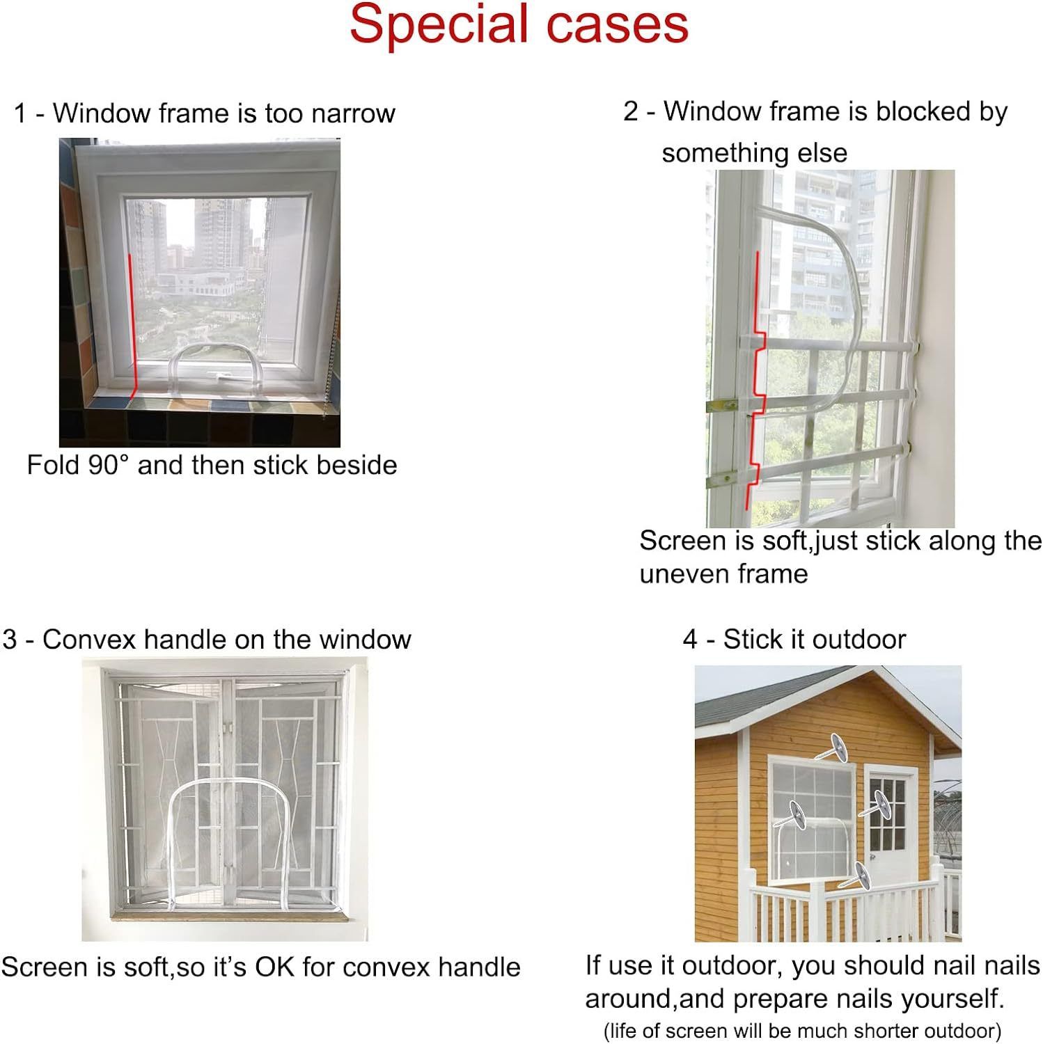 Adjustable Window Screen Replacement kit DIY with Zipper Opening, Fiberglass White 47in X 47in can be Cut fits Smaller — image 5