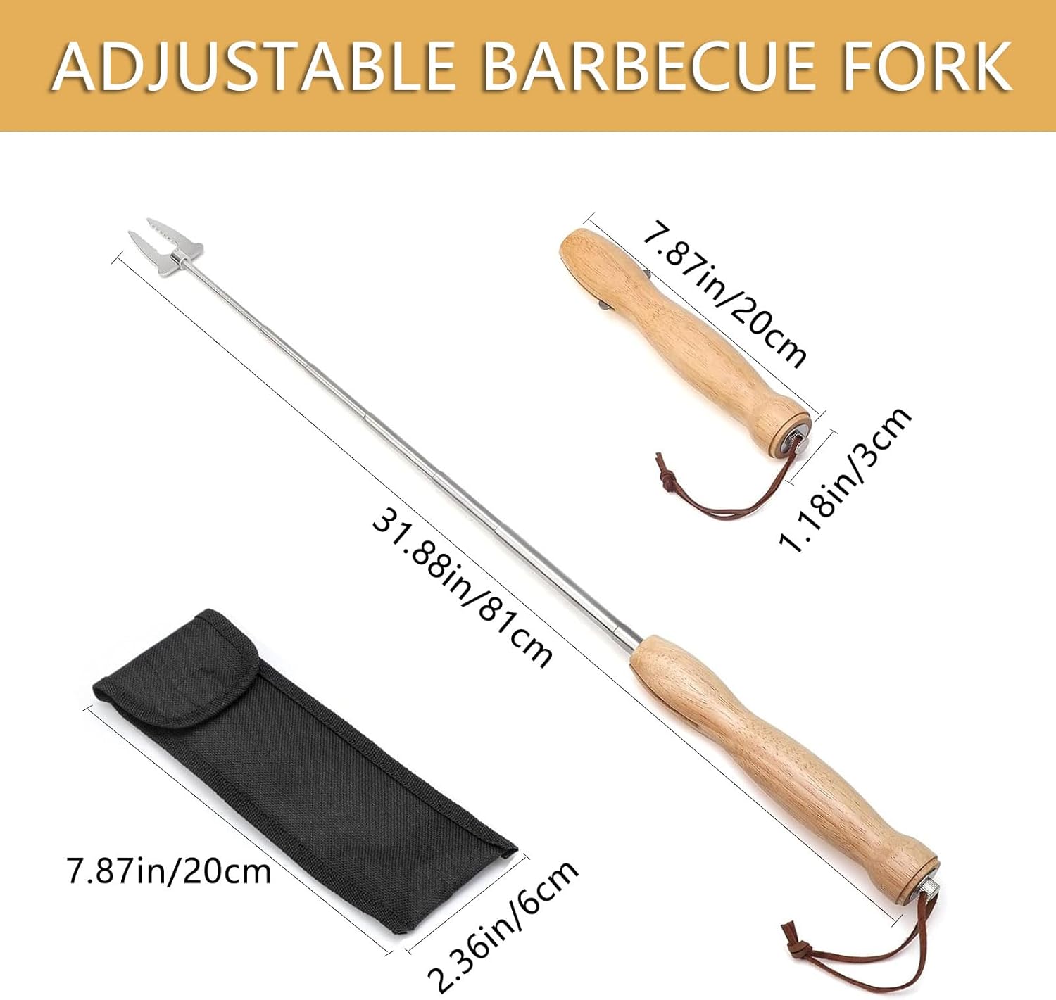 Marshmallow Roasting Sticks, 32 Inch Long Stainless Steel SmoresSticks Extendable Marshmallow Sticks Barbecue Forks for Fire Pit Campfire BBQ — image 2