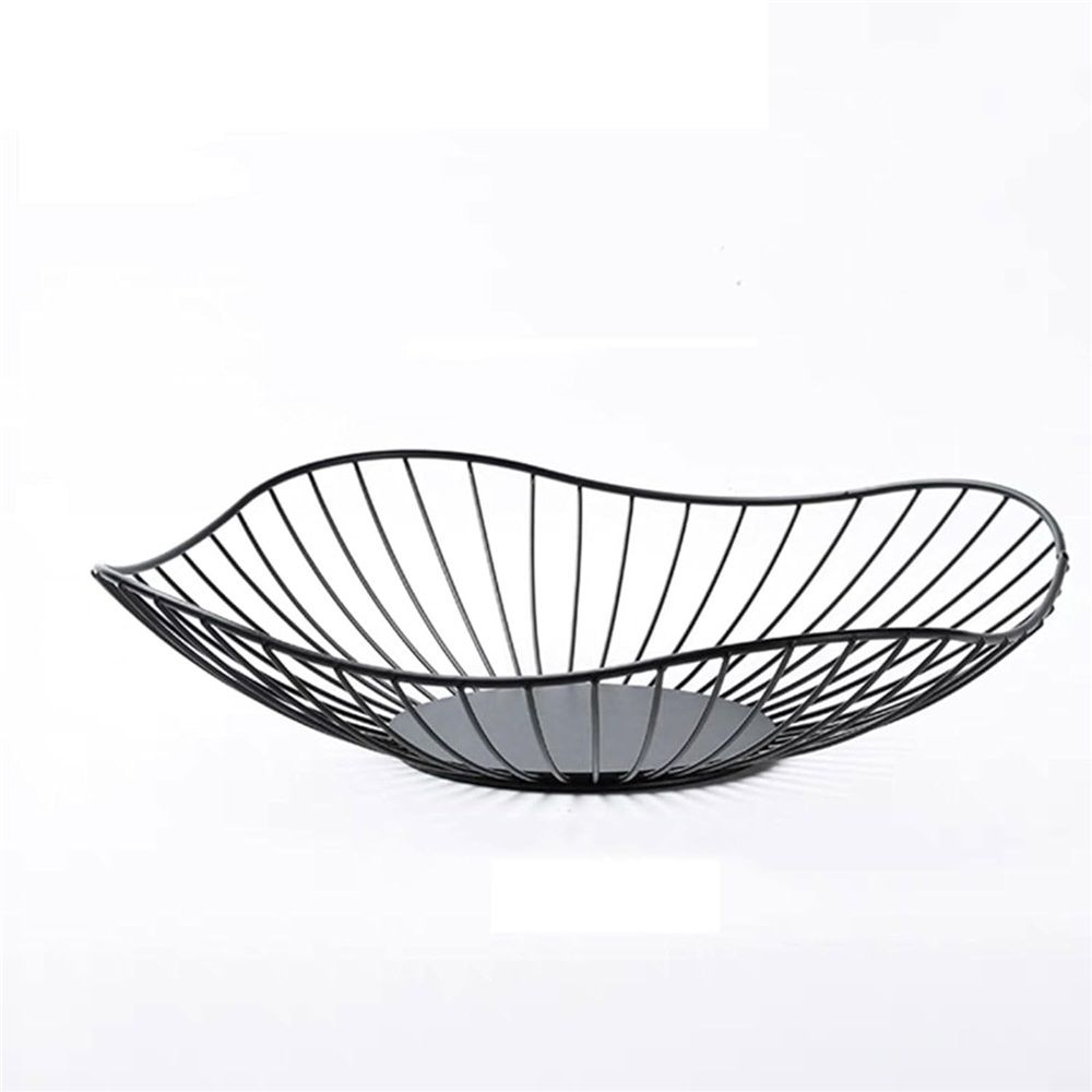 Iron Fruit Basket - Black Fruit Bowl for Kitchen Counter - Wire Storage Basket for Vegetable Snack Candy - Square Fruit Holder for Countertop - 10.7 Inches
