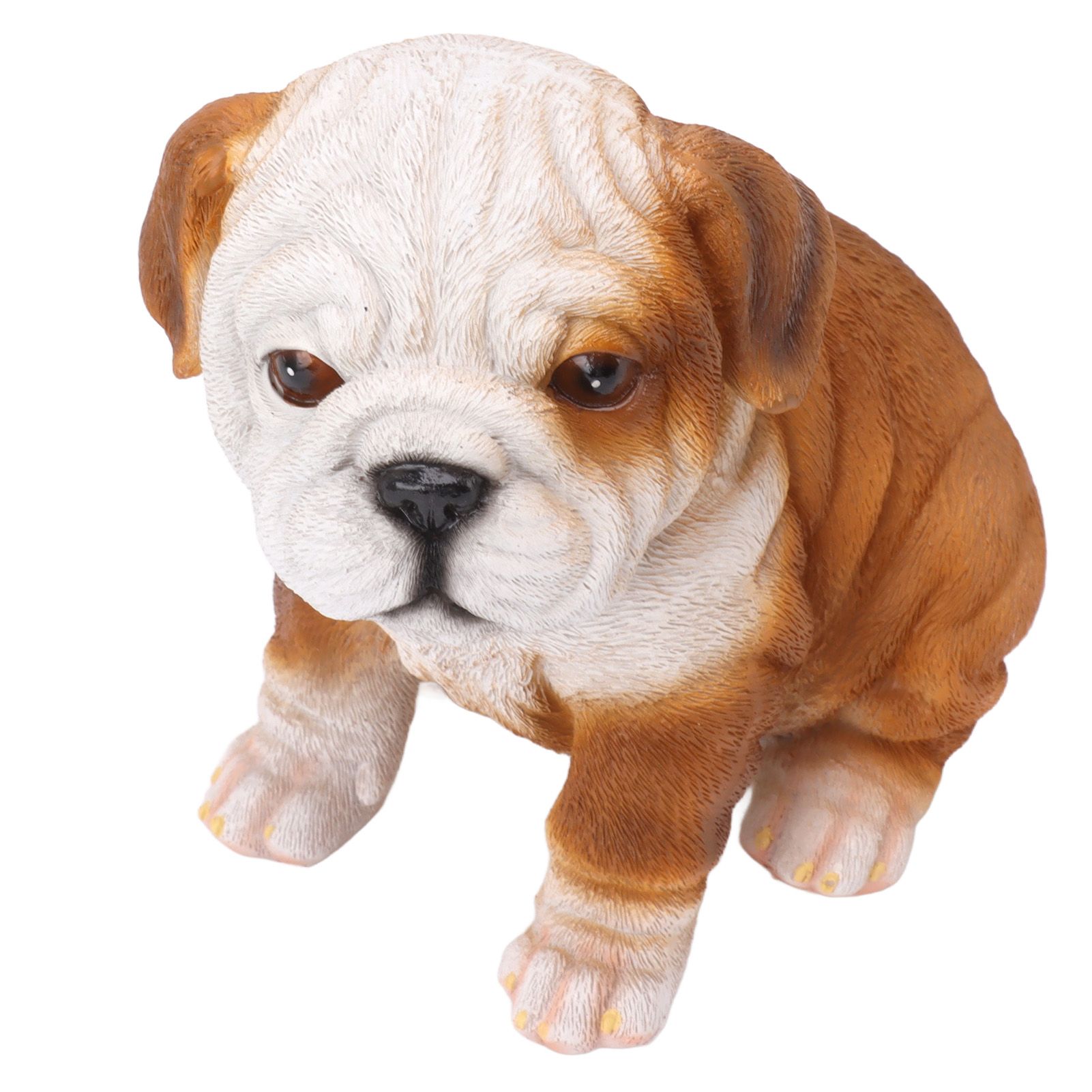 English Bulldog Puppy Statue Lifelike Resin Bulldog Sculpture for Garden Lawn Porch Decoration Sitting Bulldog โ image 5