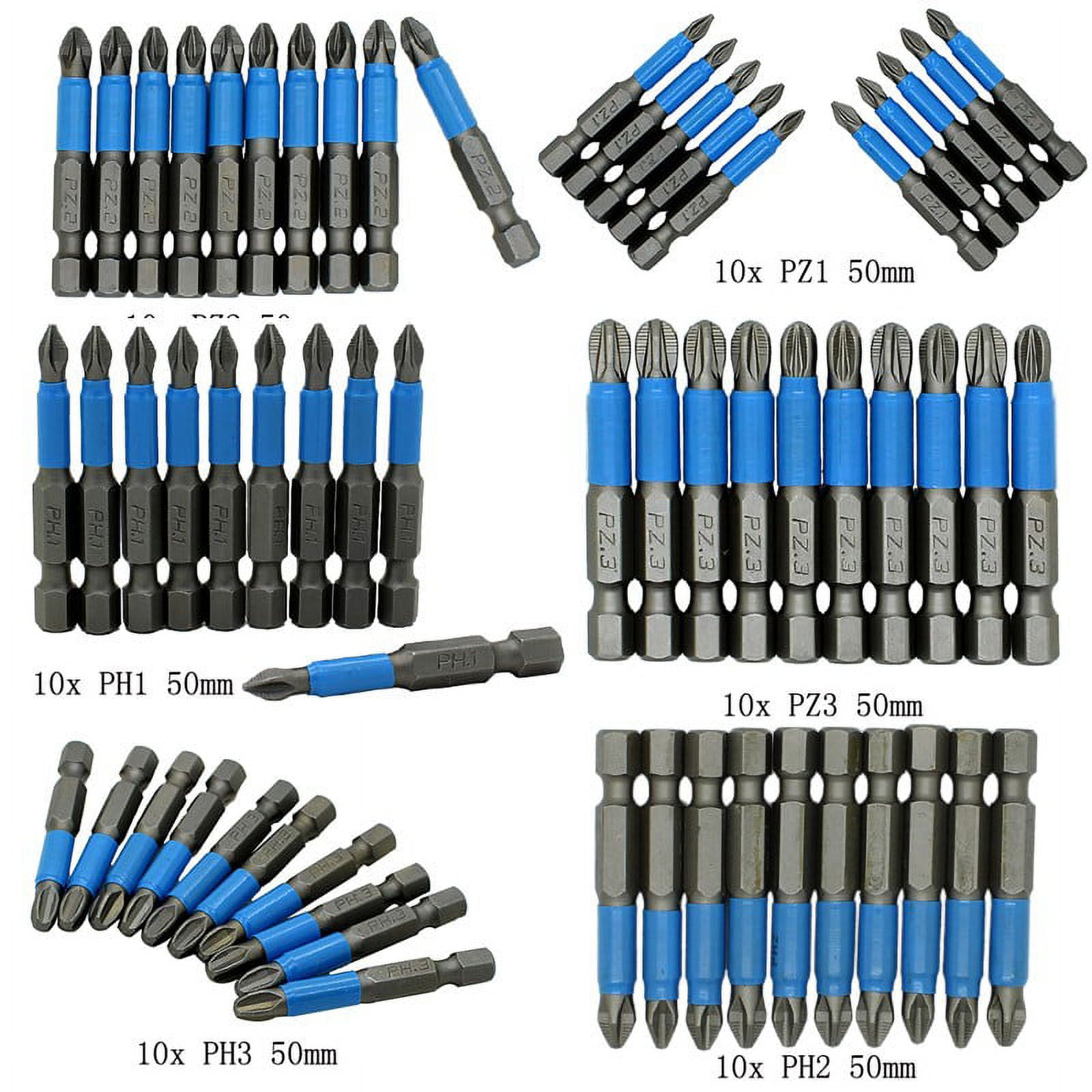 10Pcs Magnetic Anti Skid Electric Screwdriver Bits Alloy Steel 50Mm Cross Screw Driver Tools Set Ph1 Ph2 Ph3 Pz1 Pz2 Pz3 Pz1 Smile Home Pz3 — image 5