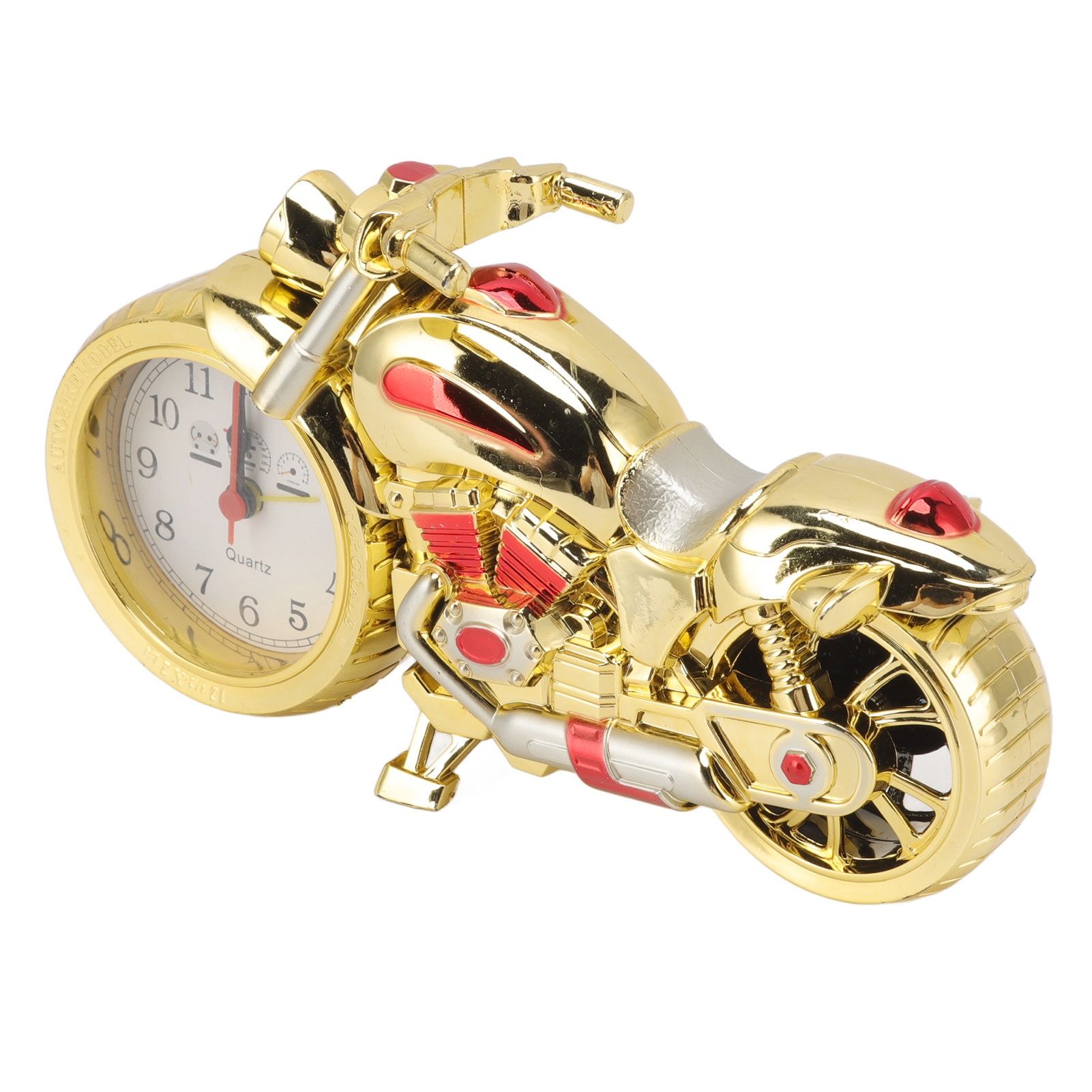 Motorcycle Alarm Clock Ingenious Vintage Simulation Motorcycle Model Alarm Clock for Children Home Car Office 168C Gold, Dual Color โ image 6