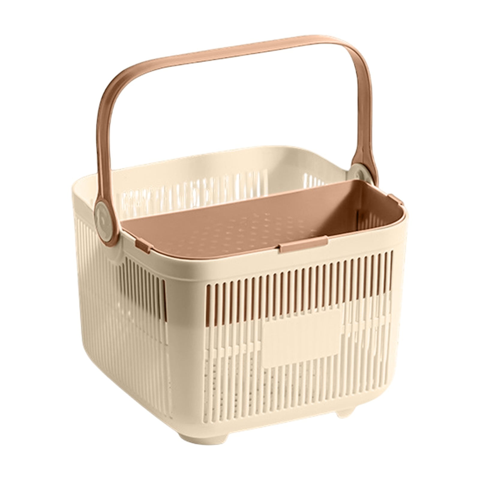 Shower Caddy with Dry Wet Separation - Portable PP Plastic Bath Tote for College Dorms, Large Bathroom Organizer Basket with Drain Holes & Rust-Free Hooks โ image 2