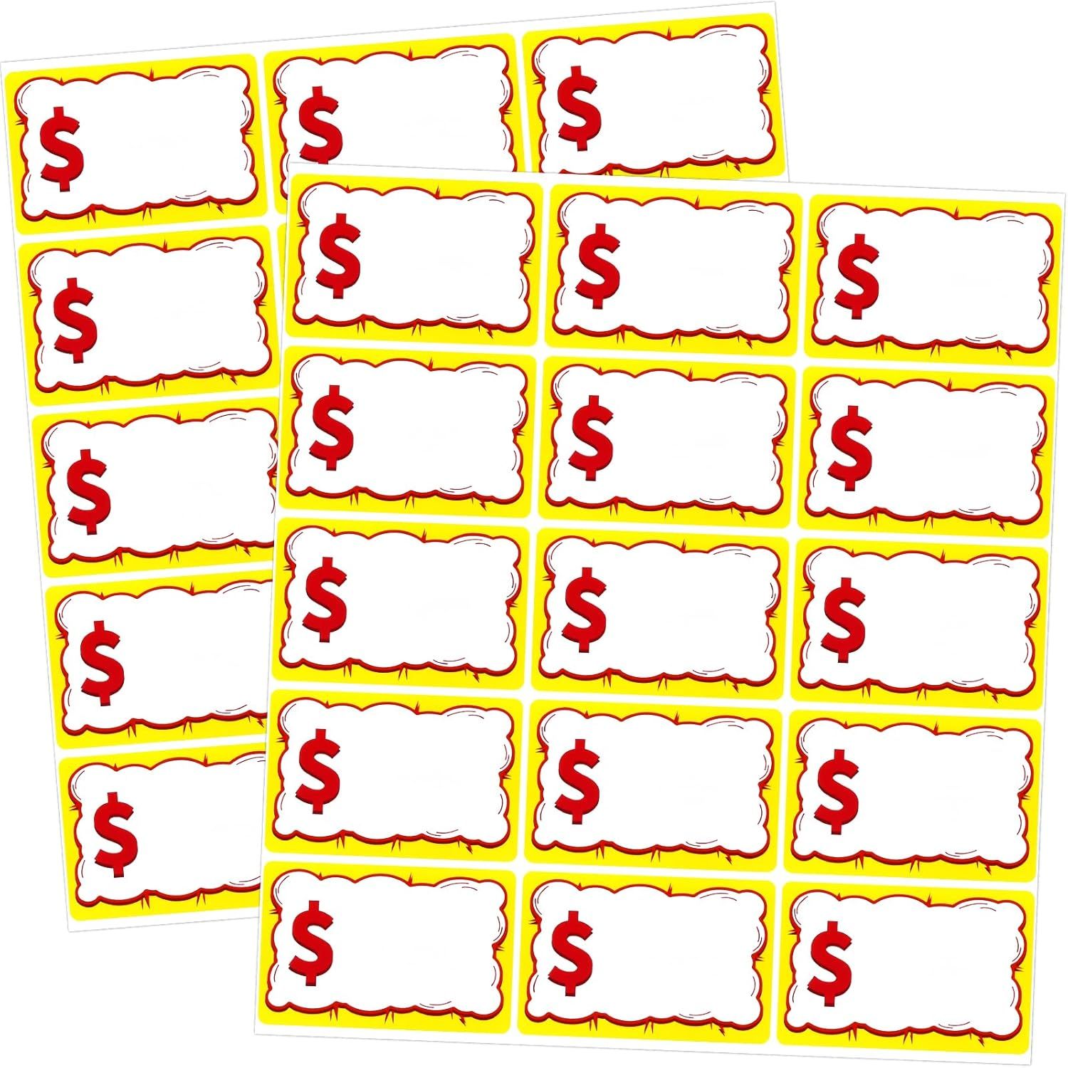 510 PCS Removable Garage Sale Price Stickers, 3"x2" Price stickers or Yard Sales, lea Markets, County airs & Retail Use, Pricemarker Labels, Colours Round — image 5