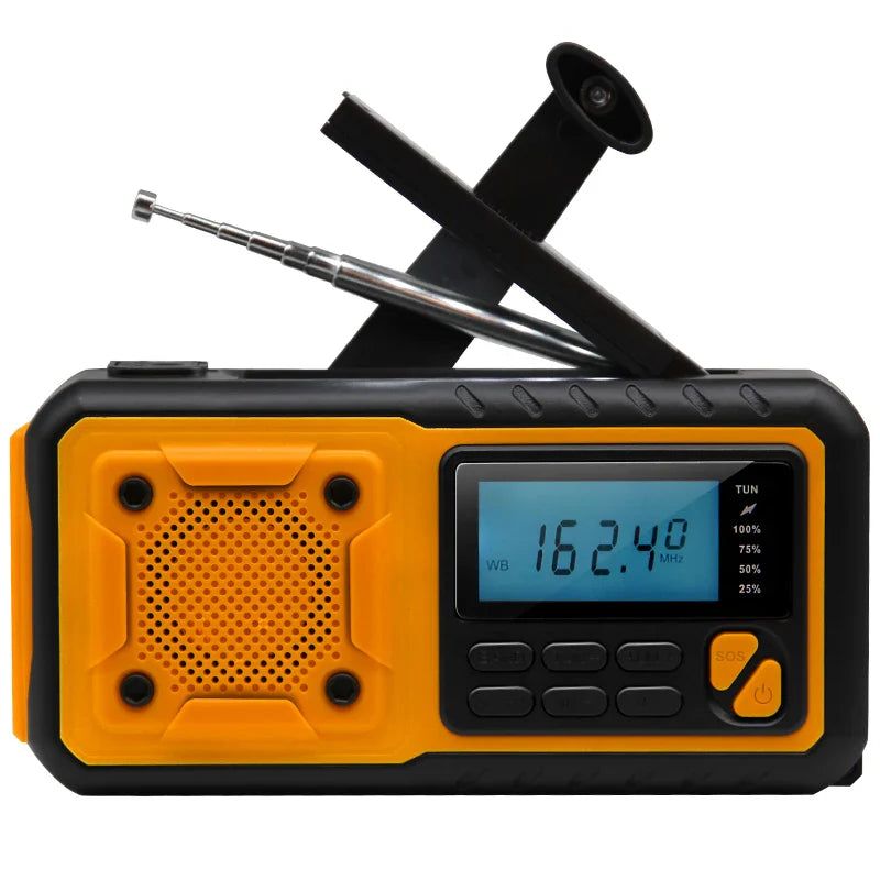 Emergency Hand Crank Solar Radio Yellow — image 2