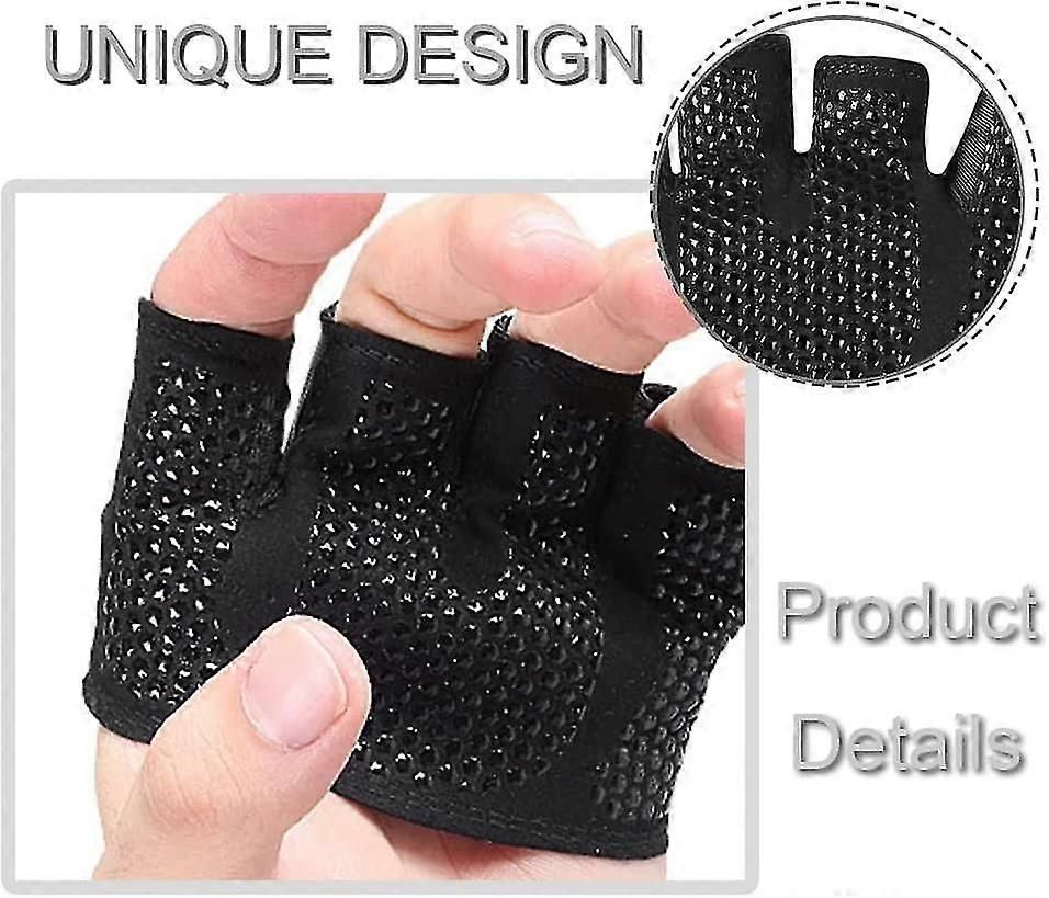 Gym Gloves for Men & Women – Four-Finger Non-Slip Weight Lifting Gloves, Breathable Sweat-Absorbent Fitness Gloves with Silicone Grip for CrossFit — image 3