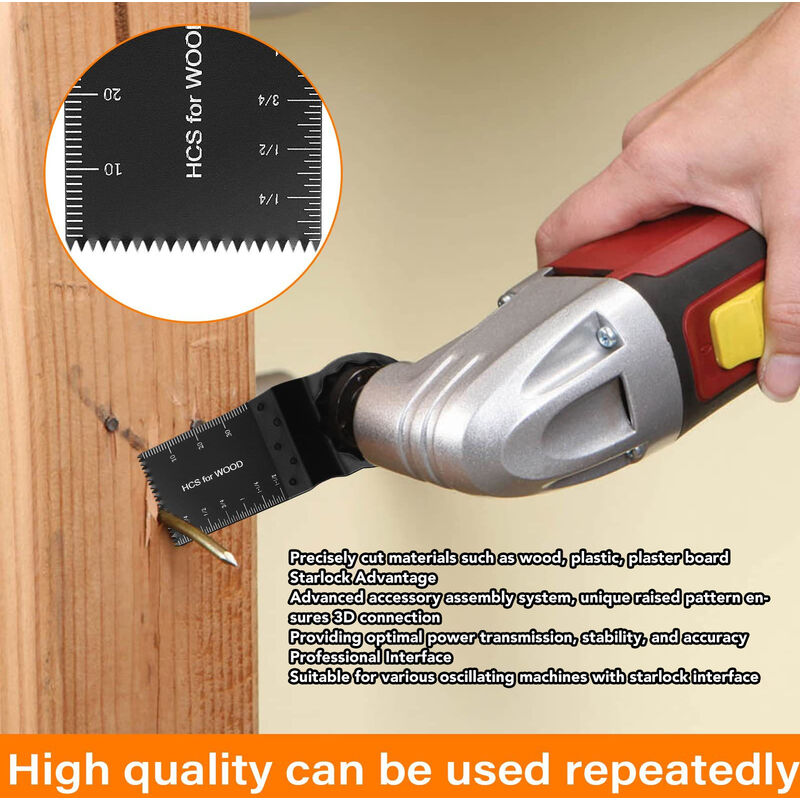 10pcs Oscillating Saw Blades, Oscillating Multitool Accessory Set, Universal Saw Blade for Dremel, Bosch, Makita, Fein โ image 4