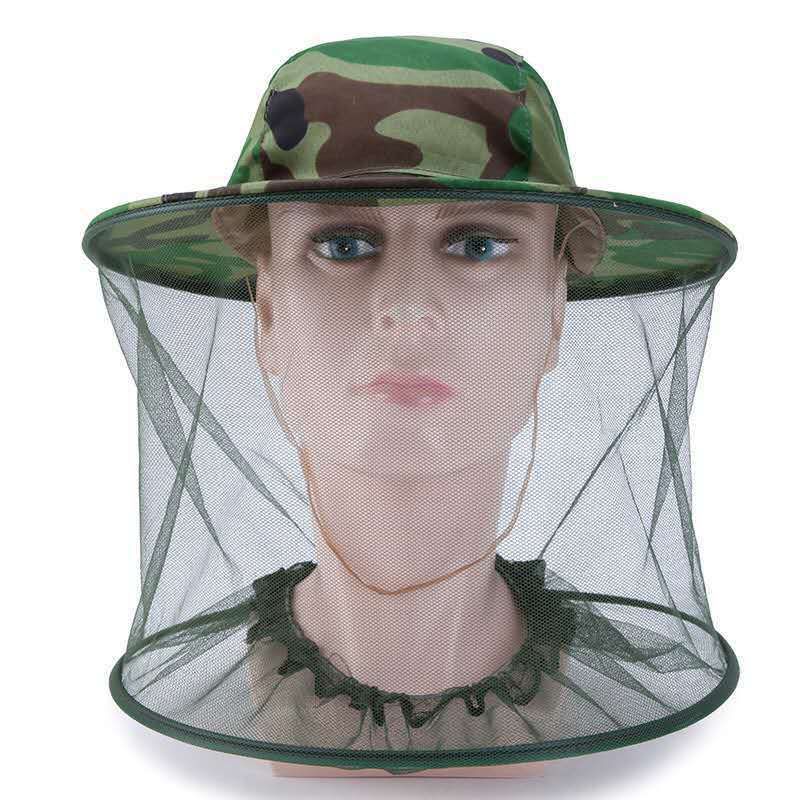 Camouflage Beekeeper Beekeeping Cap Hat with Head Net Mesh Face Protection Outdoor Fishing Equipment Beekeeping Supplies — image 3