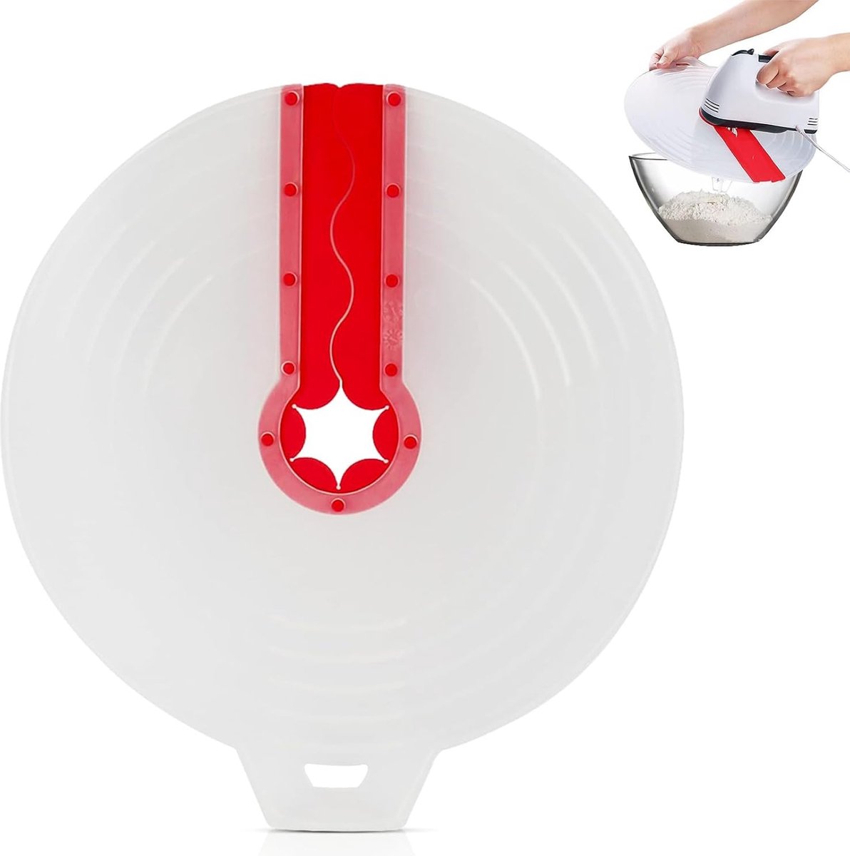 Immersion Blender Splatter Guard - Splash Guard for Mixer - ø 34 Cm - Whisk & Beater - Silicone Anti-Splash Lid - Universal - Fits Most Immersion Blenders