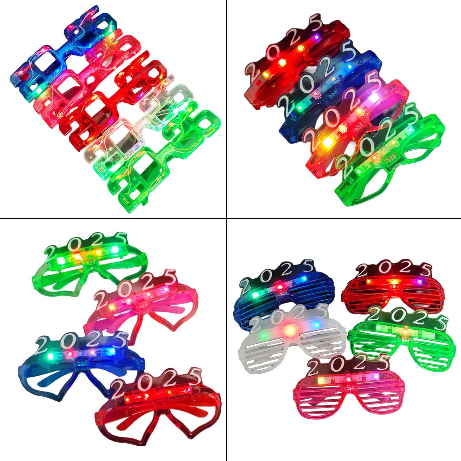 LED Eye Frame Plastics Party Glass New Year Eve 2025 Glasses Music Festival Eyeglasses Photostudio Decoration 4PCS random color โ image 3
