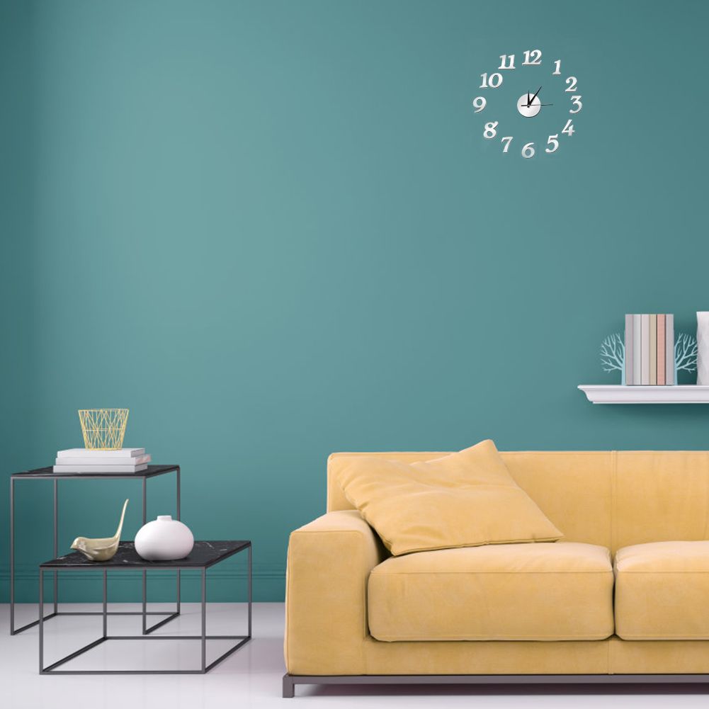 Muto Frameless Grande Orologio a Muro 3D Specchio Adesivo Wall Sticker Home Decoration โ image 6