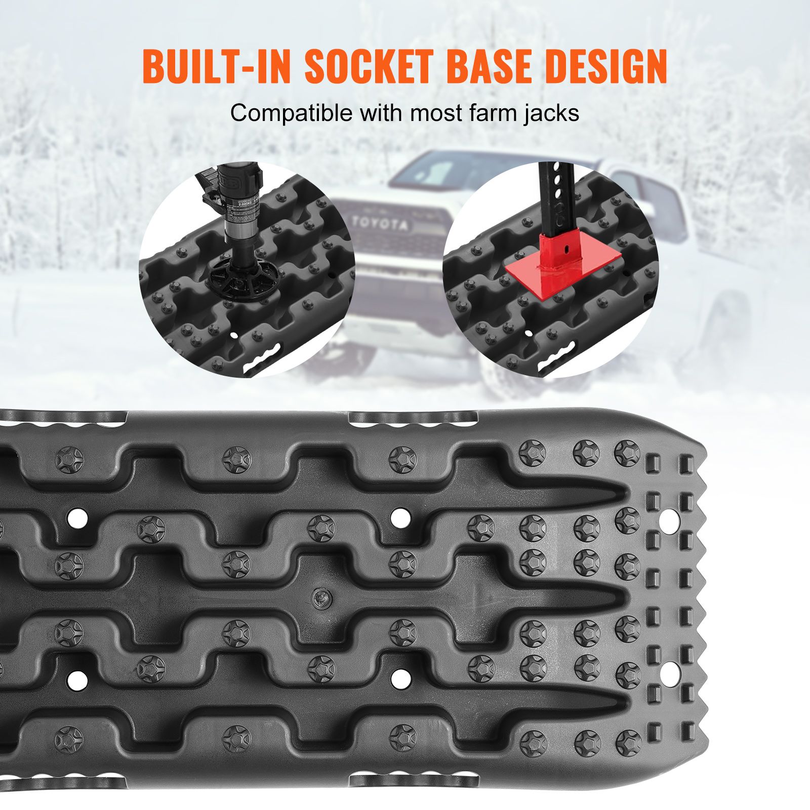 2PCS Traction Boards with PP for Mud Snow Sand Storage Bag Short Black — image 4