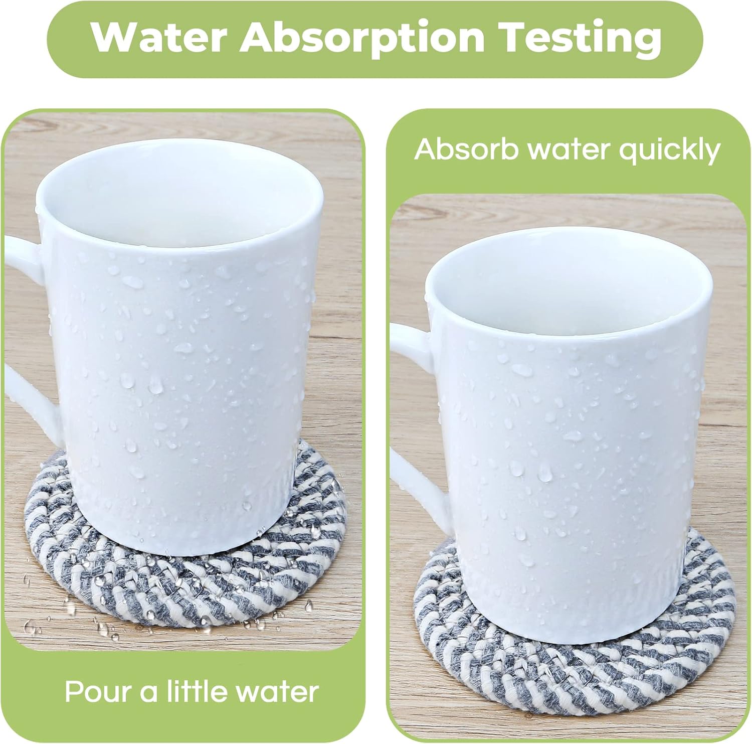 8-Piece Glass Coasters Set with Metal Holder 4 Colors Handmade Cotton Linen Heat Resistant Absorbent Kitchen Dining Table Gift — image 3