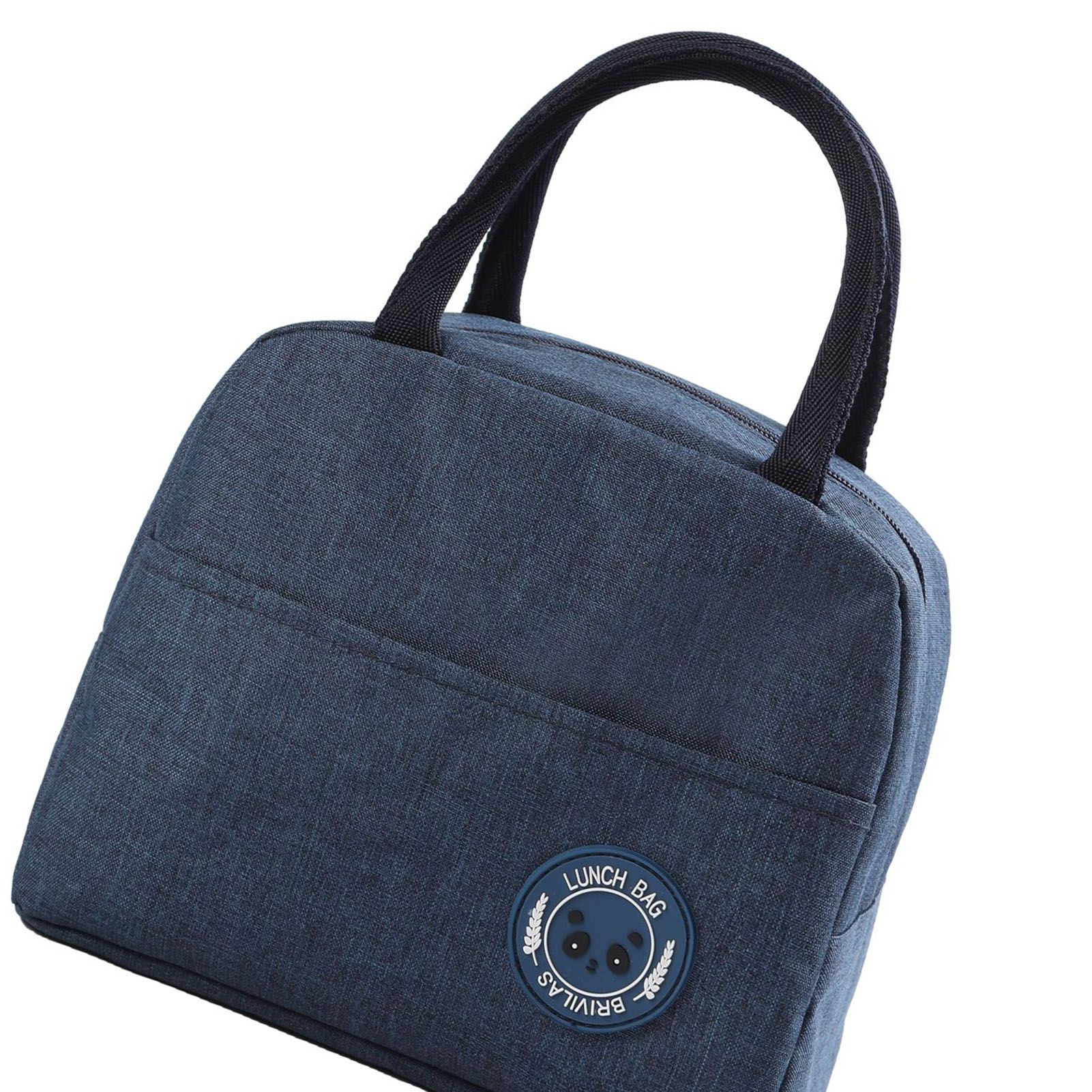 Lunch Bag High Capacity Reusable Tote Heat Preservation Dinner Insulation Hangbag Dark Blue โ image 5