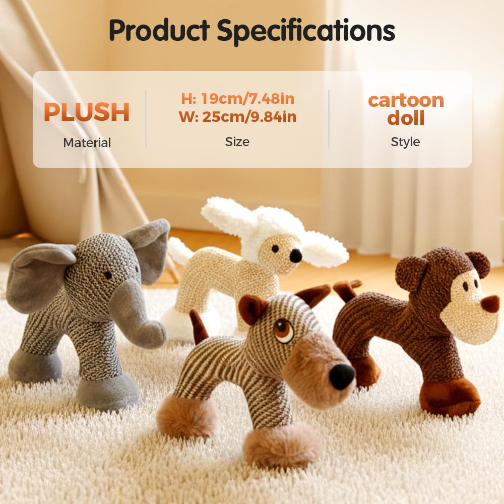 Indestructible Dog Toys for Aggressive Chewers, Durable Squeaky Plush Large Medium Small Dogs, Tough Chew with Interactive Sounds Puppy Anxiety Relief (Cartoon — image 6