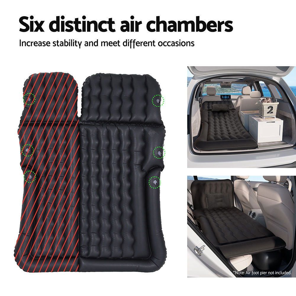 Weisshorn Car Mattress 175x130 Inflatable SUV Back Seat Camping Bed Black โ image 5