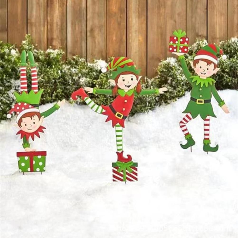 Christmas Elf Garden Stake Christmas Metal Gnome Yard Stake Wrought Iron Elf Ornament Yard Signs Decor Outdoor Holiday Decoration โ image 6