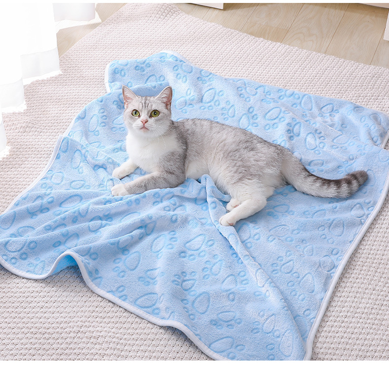 Brown Pet Blanket Set – Plush Paw Print Design, 3-Piece Pack (S/M/L Sizes) — image 3