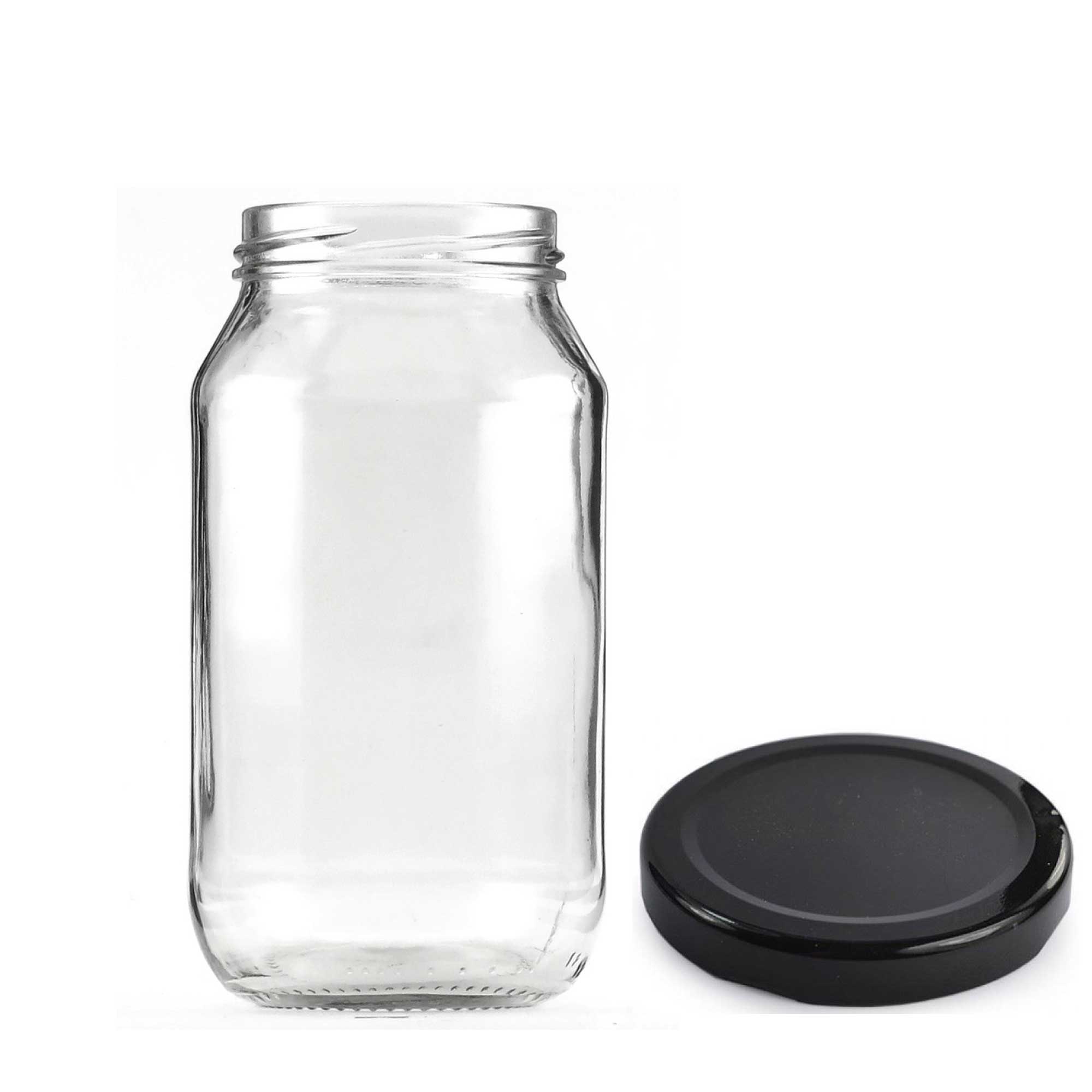 12 × 500ml Flint Glass Jars + Twist Lids - Round Food Storage Preserving Jar — image 2