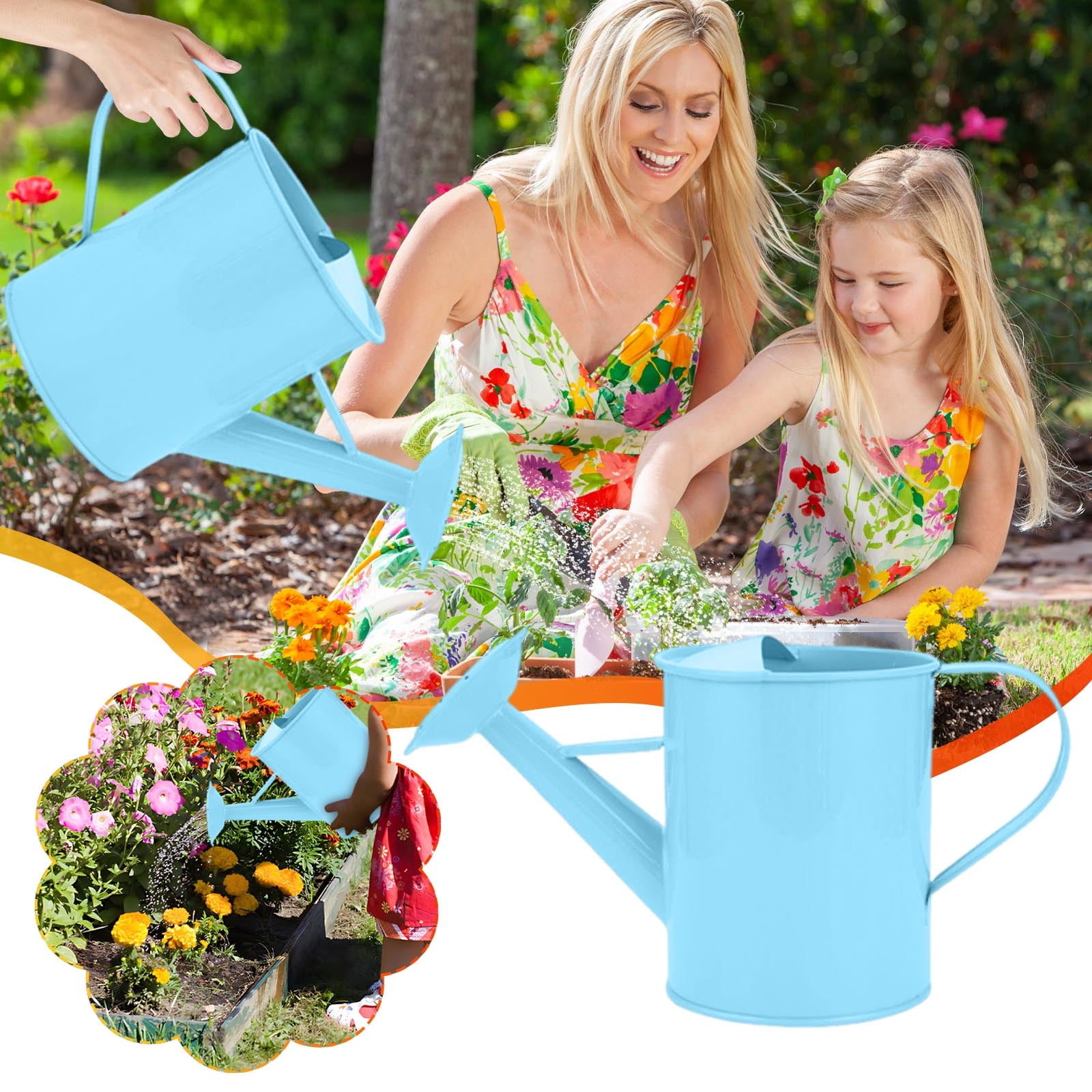 Metal Watering Can, Iron Sprinkling Kettle, Garden Watering Pot for Outdoor Plants Watering Equipment, Gardening Water Pot Watering Can for Garden Home Plants — image 3