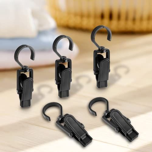 10 PCS Laundry Hooks Clip, Plastic Clothes Pins, Super Strong Hanger Clips, Swivel Hooks Clip for Clothing — image 5