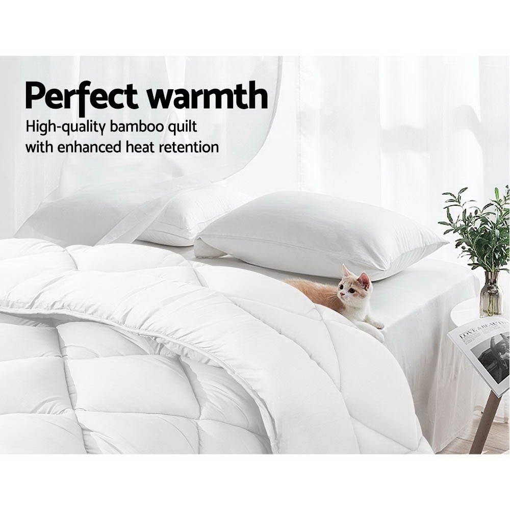 Giselle Bedding 700GSM Microfibre Bamboo Quilt Super King โ image 5
