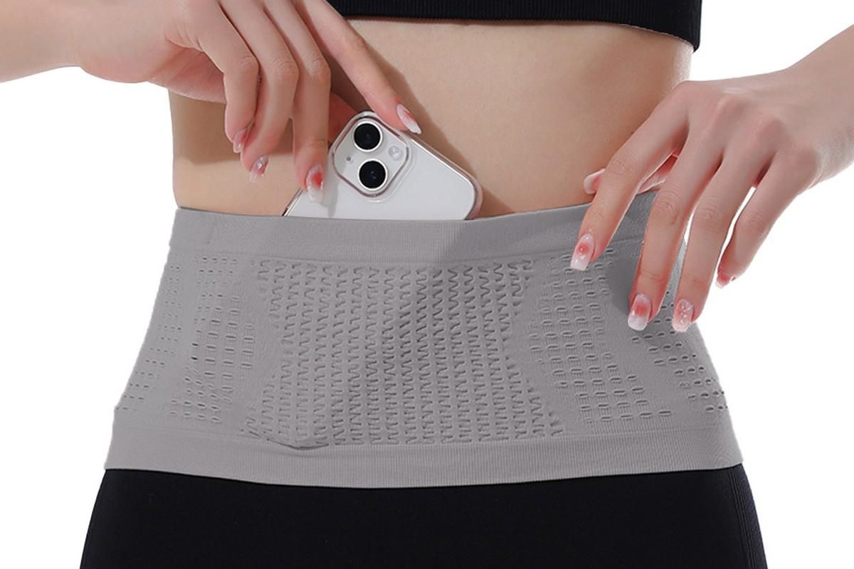 Invisible Running Waist Bag Belt Slim Running Belt Exercise Waist Belt Runner Belt for Running Walking Cycling Camping Gym -Gray / M — image 2