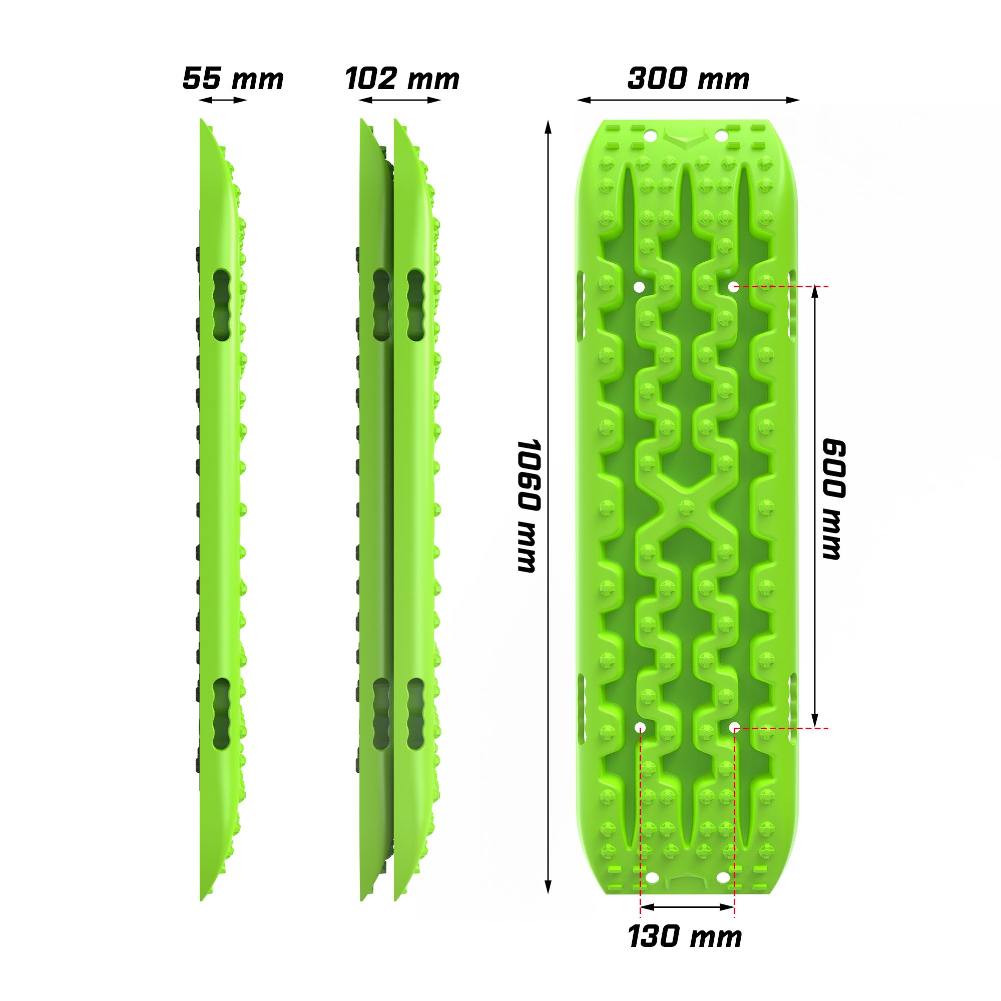 X-BULL Recovery tracks Boards 10T 2 Pairs Sand Mud Snow With Mounting Bolts pins Green โ image 4