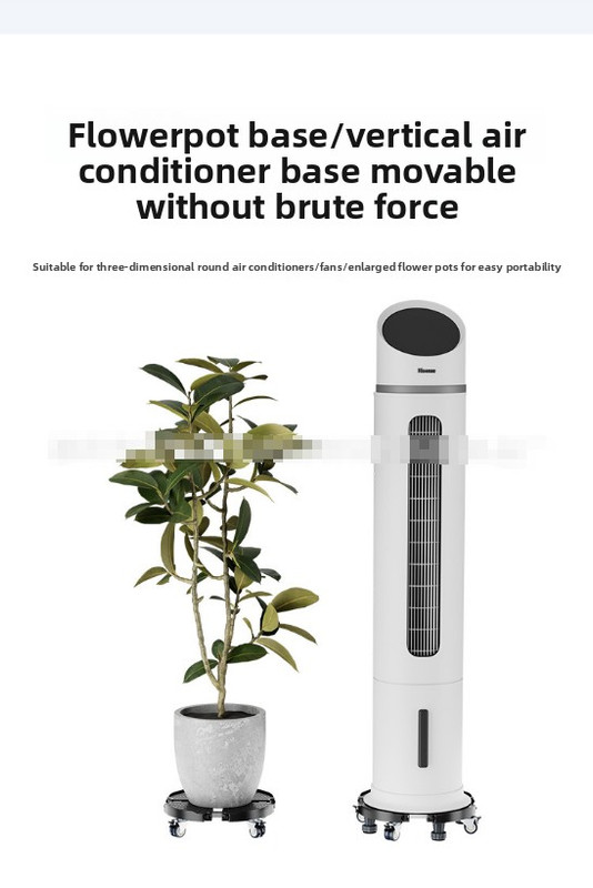 Black Round Adjustable Plant Pot Caddy Stand with Wheels Heavy Duty Rolling Gas Cylinder Tray Dolly for Indoor Outdoor Patio โ image 5