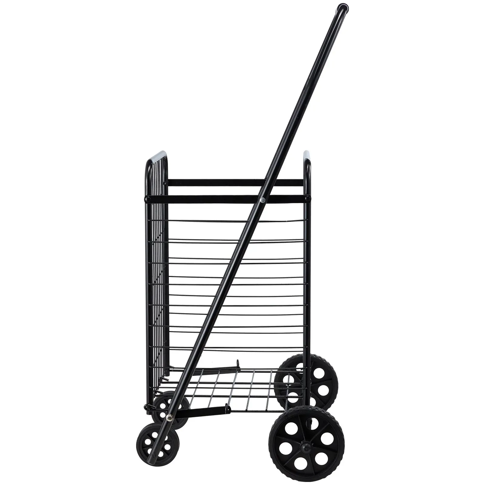 Shopping Cart, Folding Grocery Utility Cart with Swivel Wheels, 40.8 kg Large Load Capacity, Heavy Duty Rolling Laundry Basket Butler for Laundry, Shopping