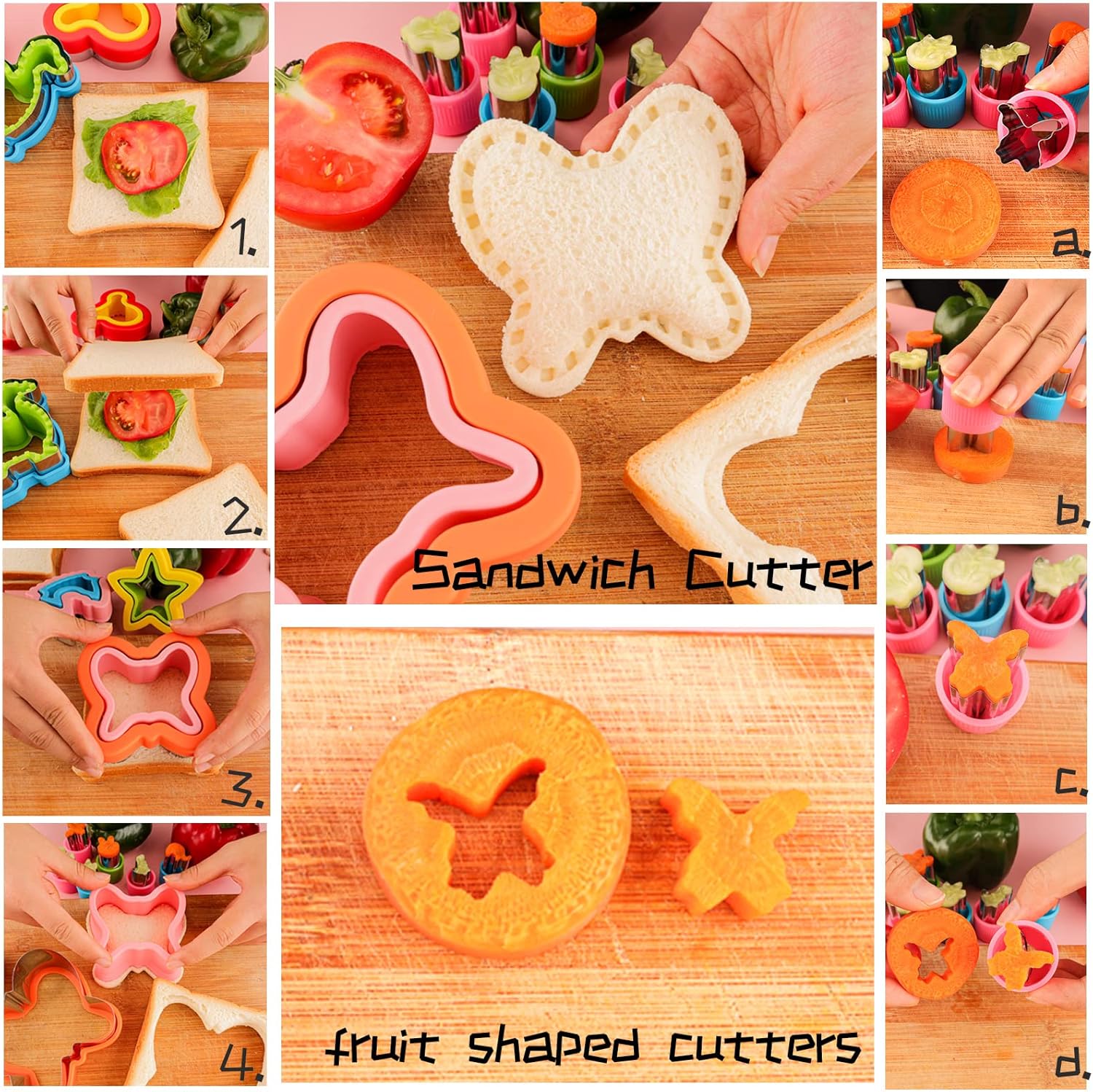 Sandwich Cutter and Sealer for Kids 10PCS Large Bread Sandwich Decruster Pancake Maker Cookies Fruits Vegetables Shaped Cutters for Lunch Bento Box Dinosuar — image 4