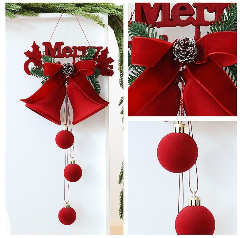 Flocked Christmas Bauble Hanging Ornament, Holiday Home & Store Window Decoration ā image 4