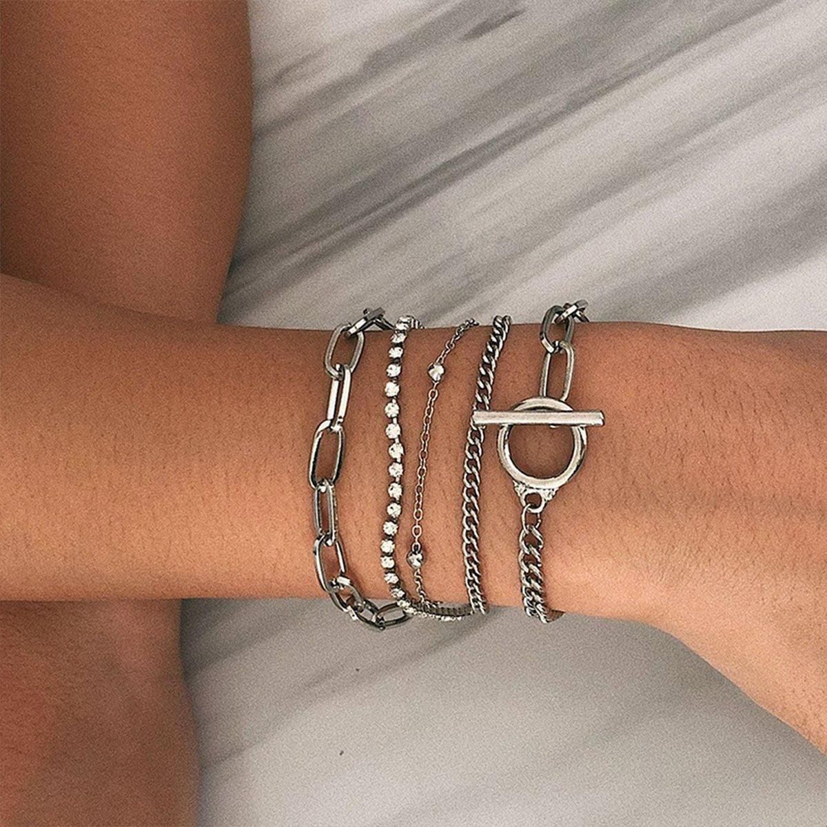 Twist Chain Bracelets Women 2pcs Set Fashion Mix and Match Jewelry Gift — image 6