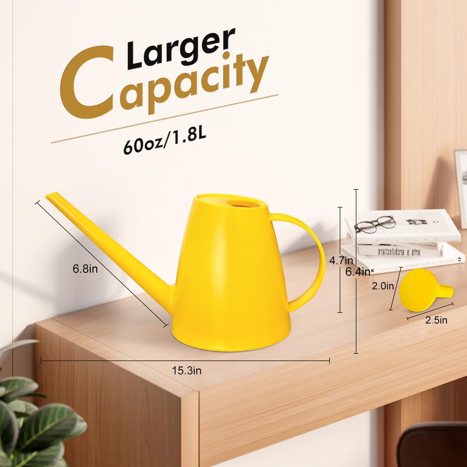 Watering Can for Indoor Outdoor Plants, Modern Small Watering Cans with Removable Nozzle, Long Spout Watering Can โ image 4