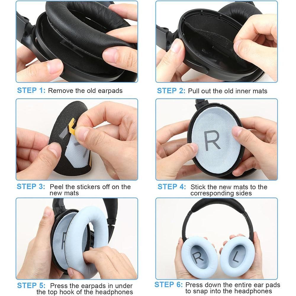Pair of Replacement Ear Pads for Bose QC45 Headphone Ear Cushions Blue — image 5