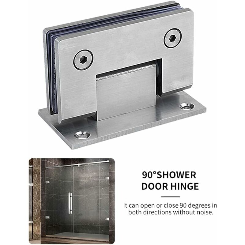 2 Pack 90 Degree Shower Door Hinges With Screws, 4Mm Thickness Stainless Steel For Bathroom Door And Glass (Silver) โ image 4
