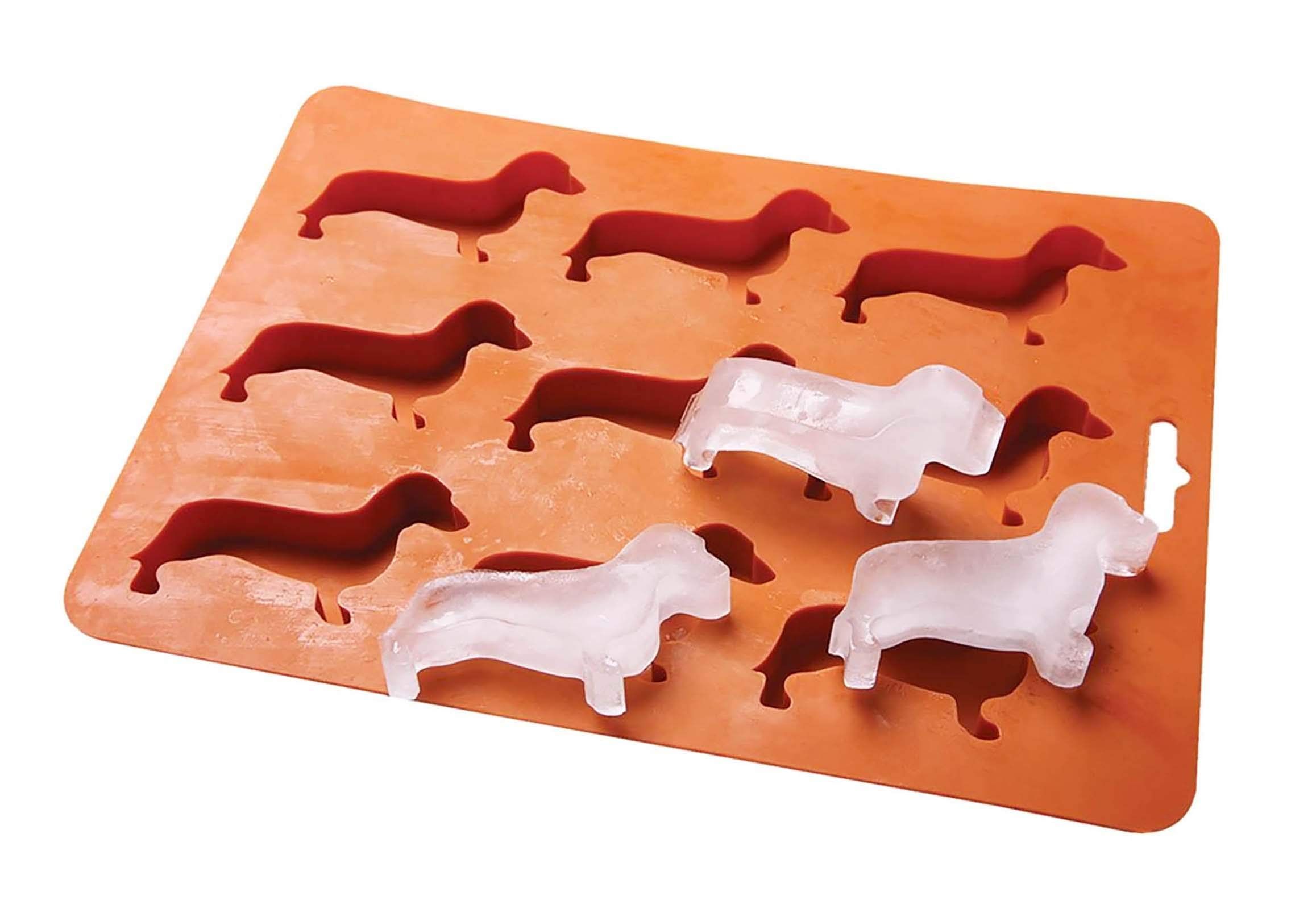 Dachshund Dog Shaped Silicone Ice Cube Molds and Tray Made of pliable silicone for easy-to-remove Dachshunds Brown โ image 2