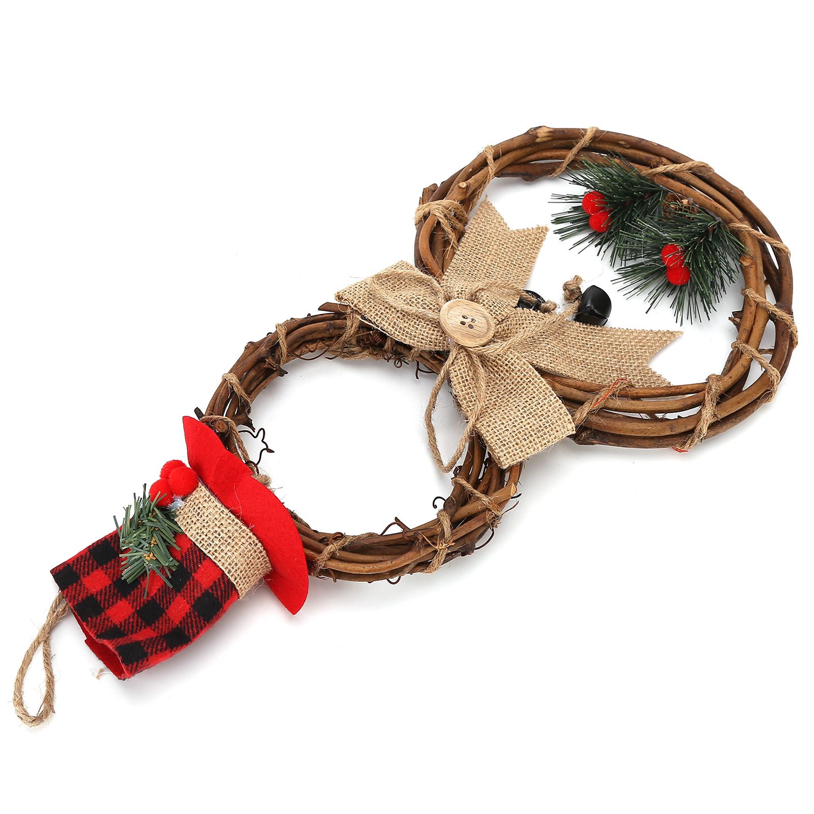 LED Christmas Snowman Wreath Christmas Door Decoration with Light for Home Decorations โ image 4