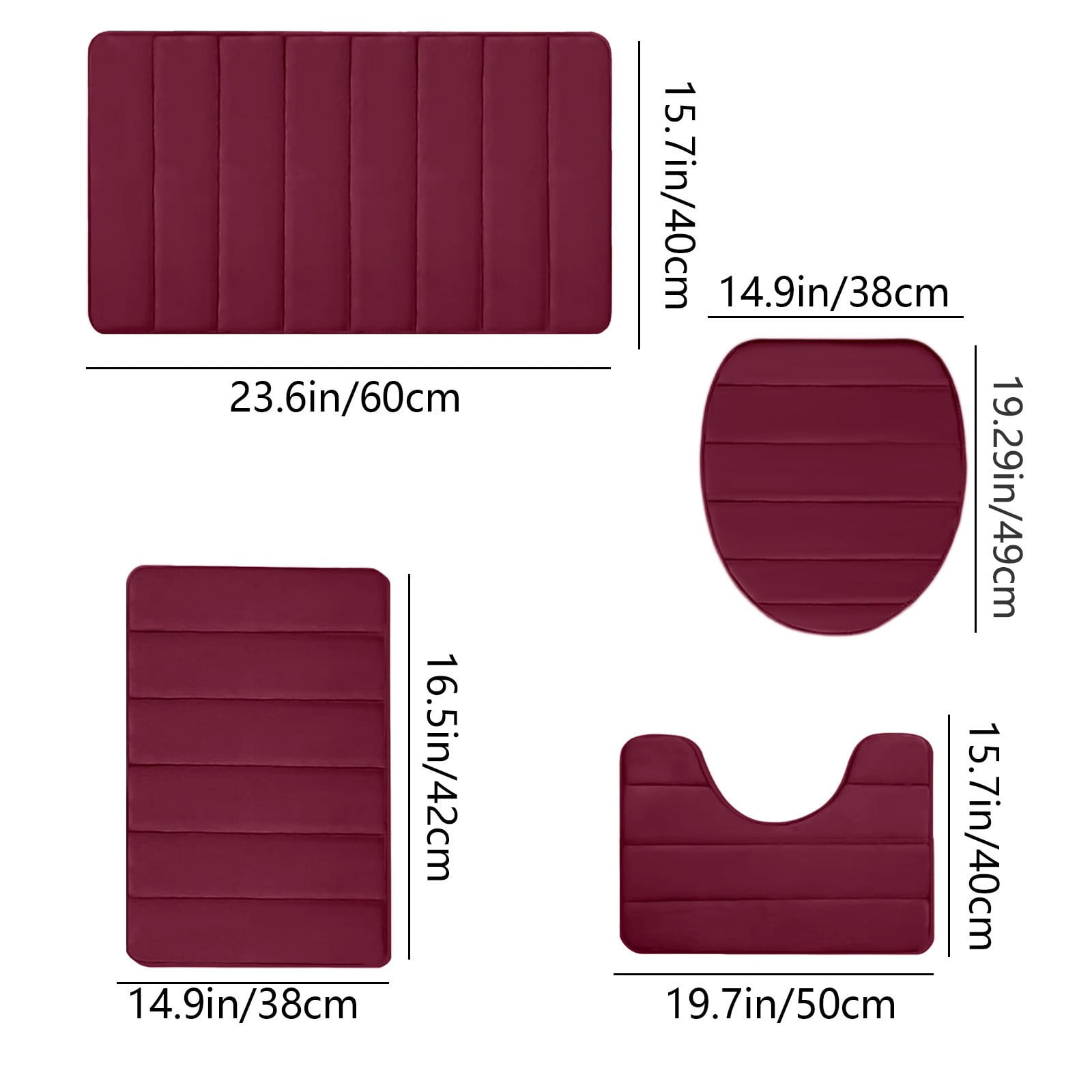 Bathroom Rugs Sets 3 Piece, Bath Rugs for Bathroom Non Slip, Ultra Soft Water Absorbent Microfiber Bath Mat Set, Machine Washable Thick Plush Bath Mats for — image 3