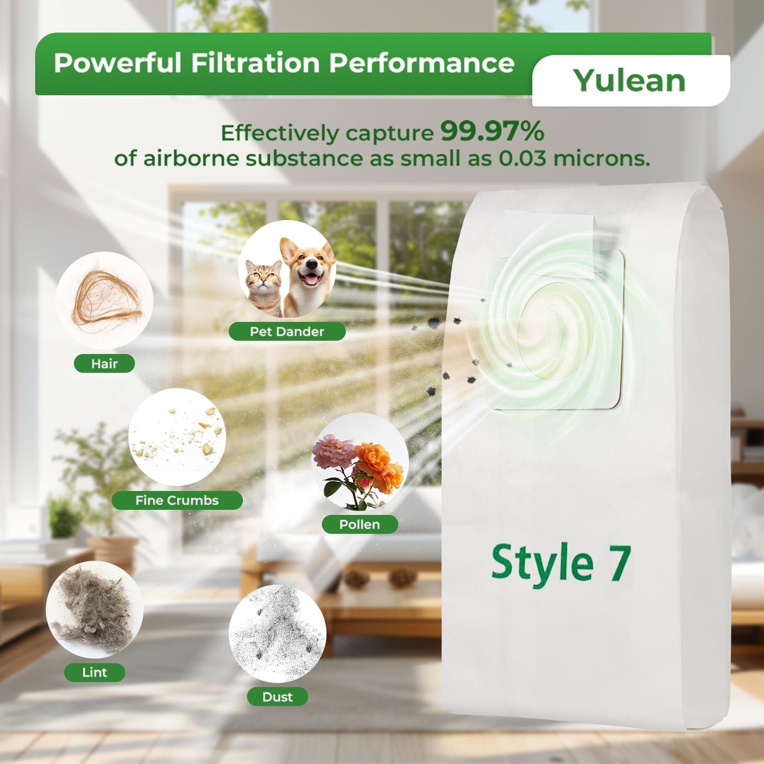 6 Pack Style 7 Vacuum Bags Compatible with Bissell Upright Vacuums: PowerForce 1739 3522 3525 71Y7, PowerGlide 3545, Plus 3350 3550 3553, Lift-Off 3554 — image 5