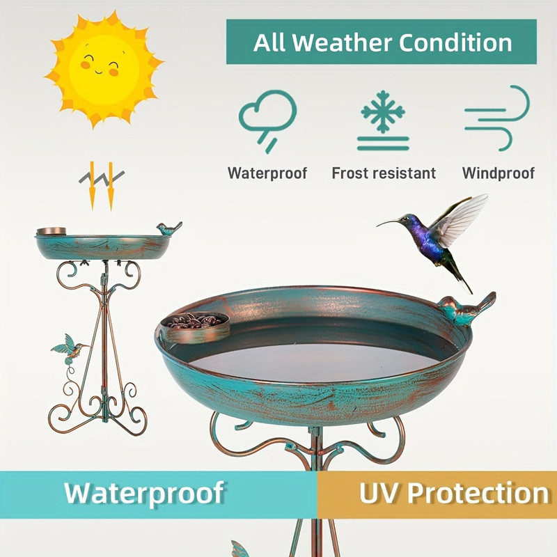 Bird Bath with Feeder Pedestal — image 3