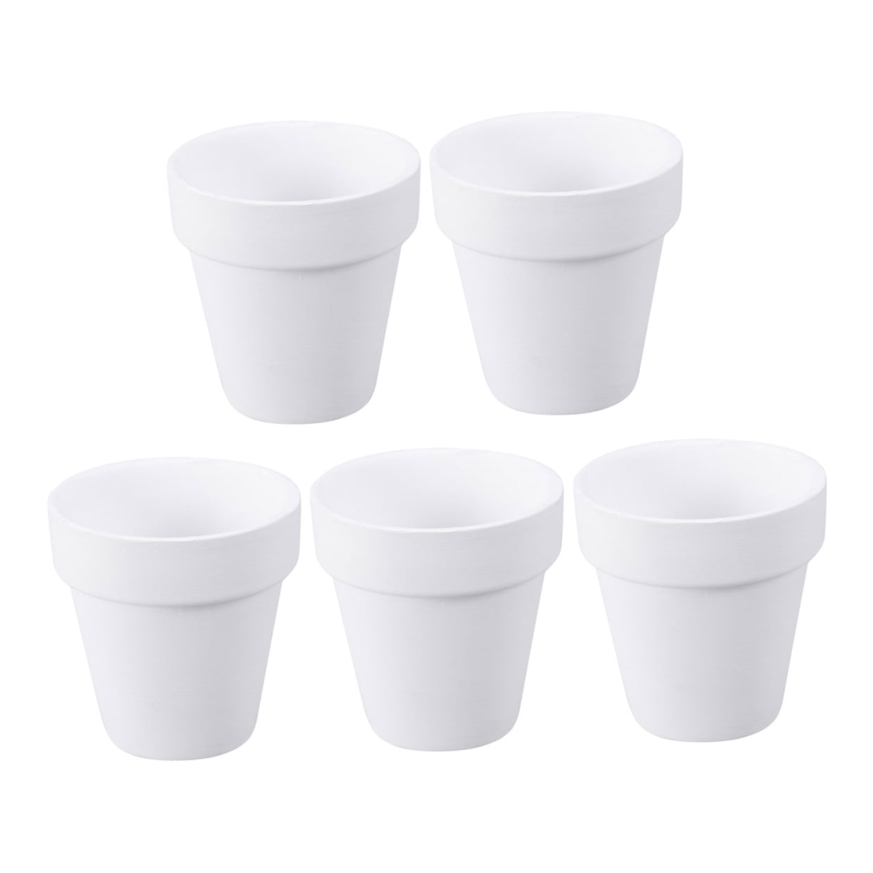 Worgeous 5Pcs 10x10CM Small White Terracotta Pot Clay Ceramic Pottery Planter Cactus Flower Pots Succulent Nursery Pots with Hole โ image 5