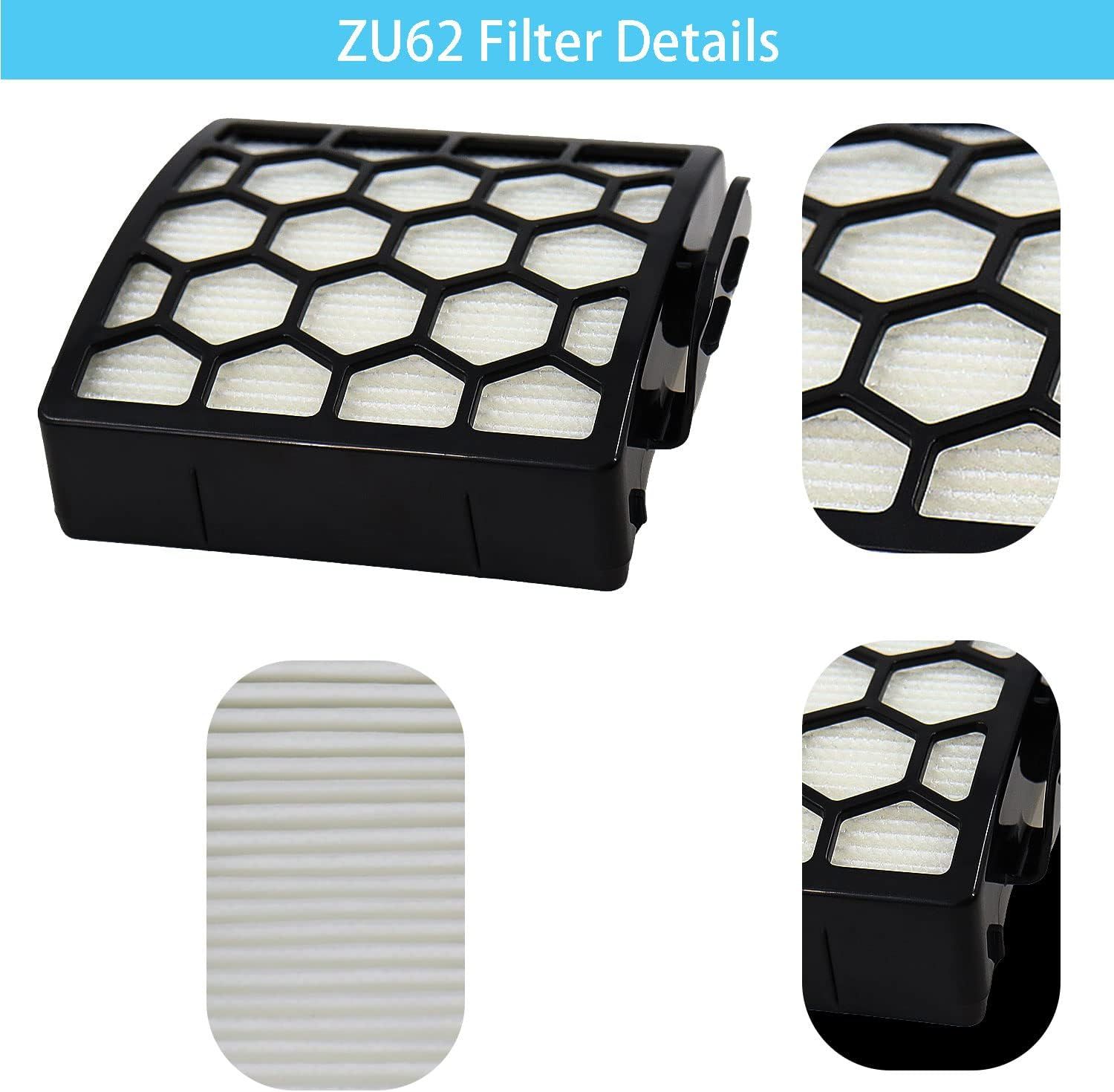 for Shark ZU62 ZU60 Navigator Zero-M Self-Cleaning Brushroll Pet Pro Upright Vacuum Replacement Filter Compare ZU62C NV150 NV151 NV251 NV255 Part 1238FT60 โ image 4