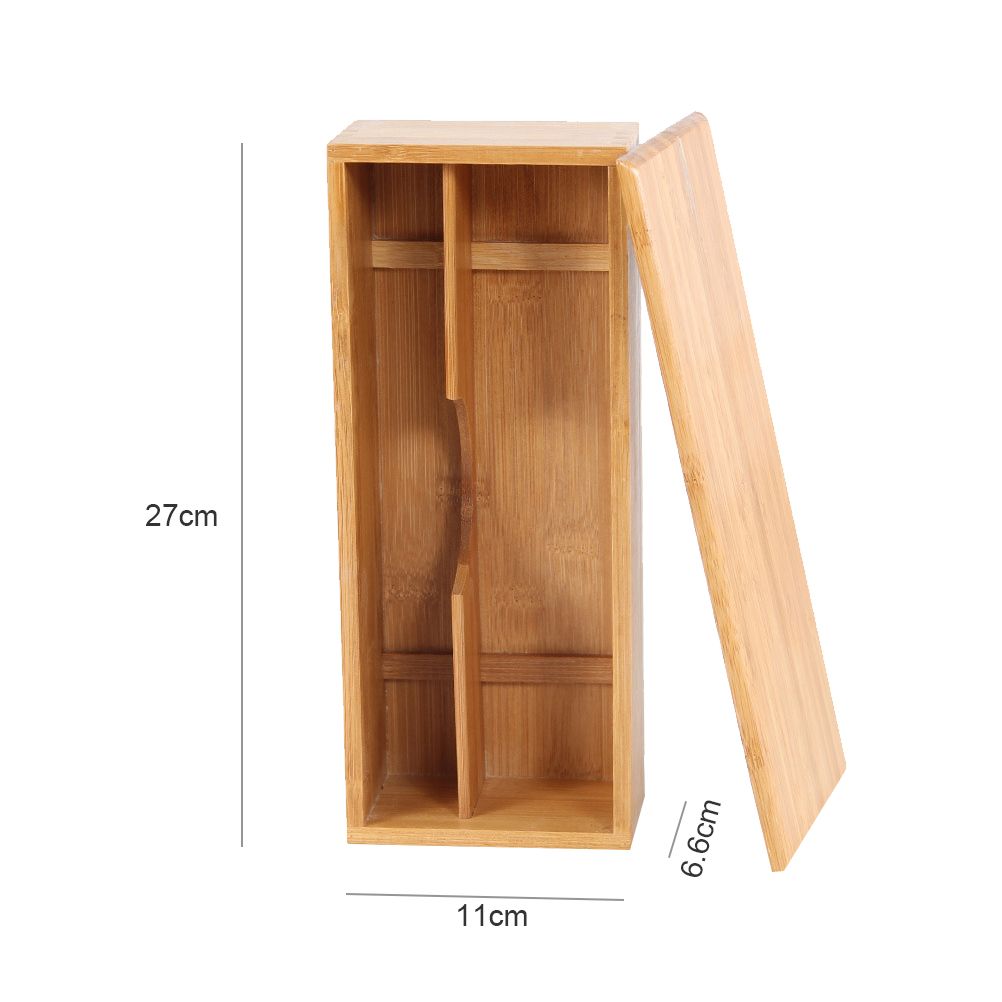 Bamboo Cutlery Storage Box Wooden Storage Container for Tableware Cosmetics โ image 2