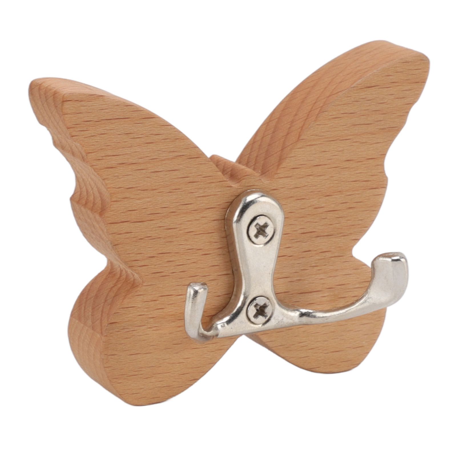 Wooden Butterfly Wall Hook Wood Wall Mounted Hanger for Coat Clothes Hat Towel — image 3
