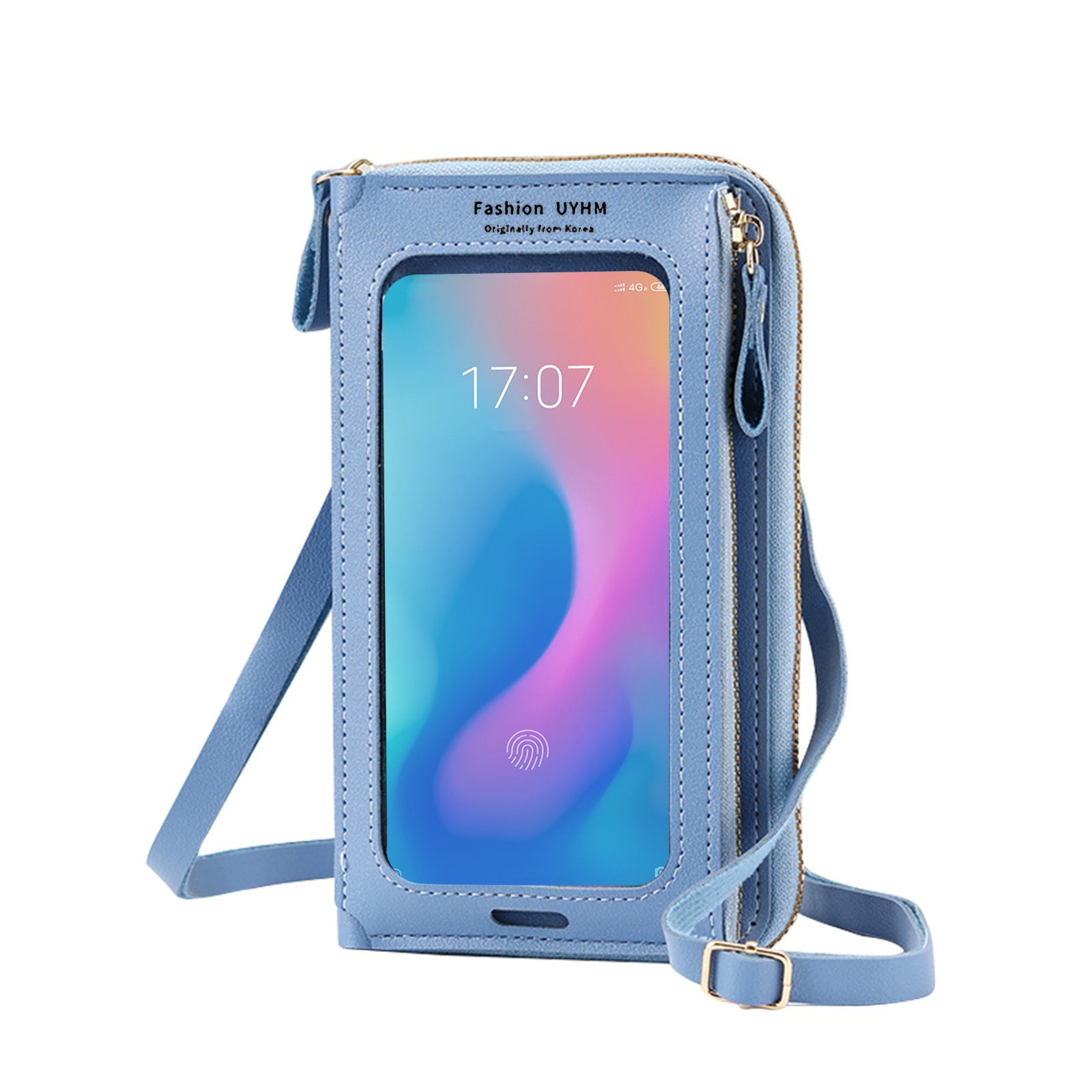 CrossBody Bags with Touchscreen Cell Phone Purse Window Zipper Pocket, Phone Bag for Women, Small Travel Wallet 3.9×7.9 in Green — image 2