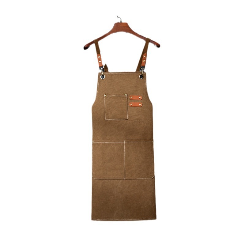 Black 16-ounce Heavy-Duty Canvas Apron – Durable, Waterproof & Oil-Resistant Kitchen Workwear for Cooking and Crafting — image 5