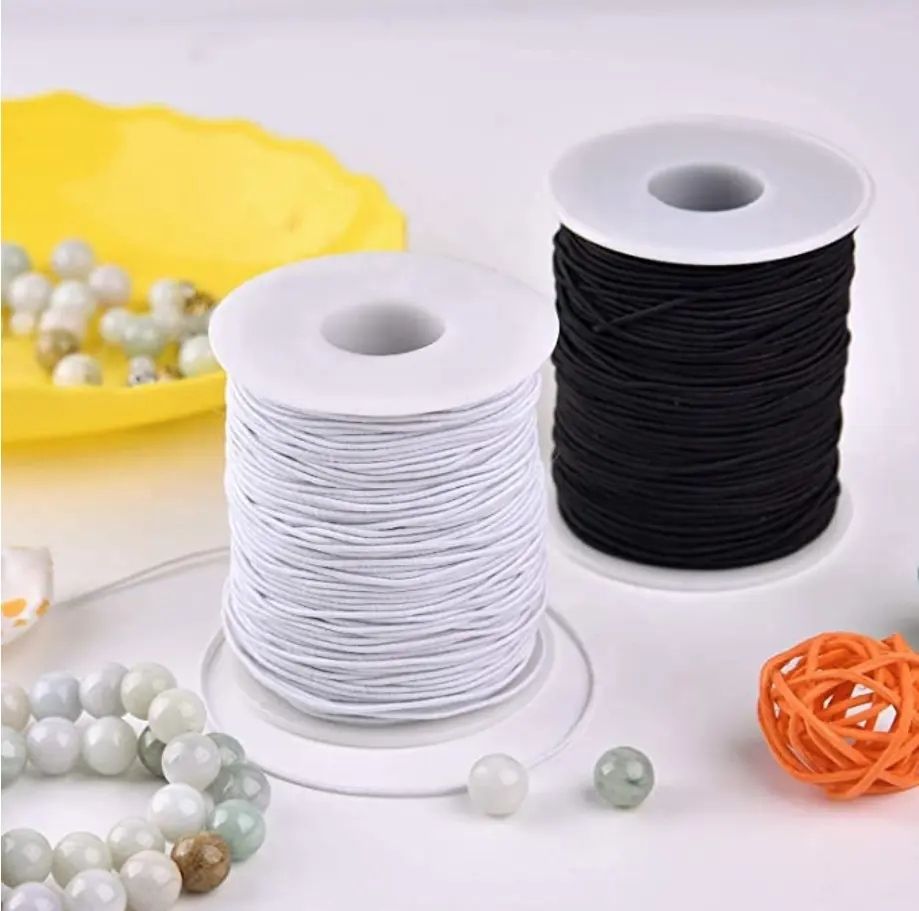 50m White Nylon Covered Elastic Thread, 0.6mm — image 3